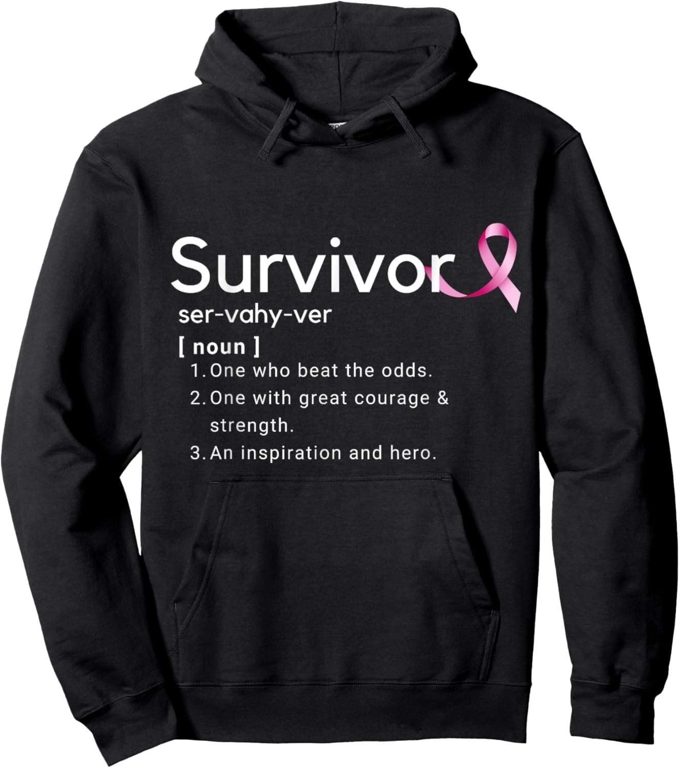 Survivor Definition Shirt For Breast Cancer Survivors Hoodie - Hoodie | Black
