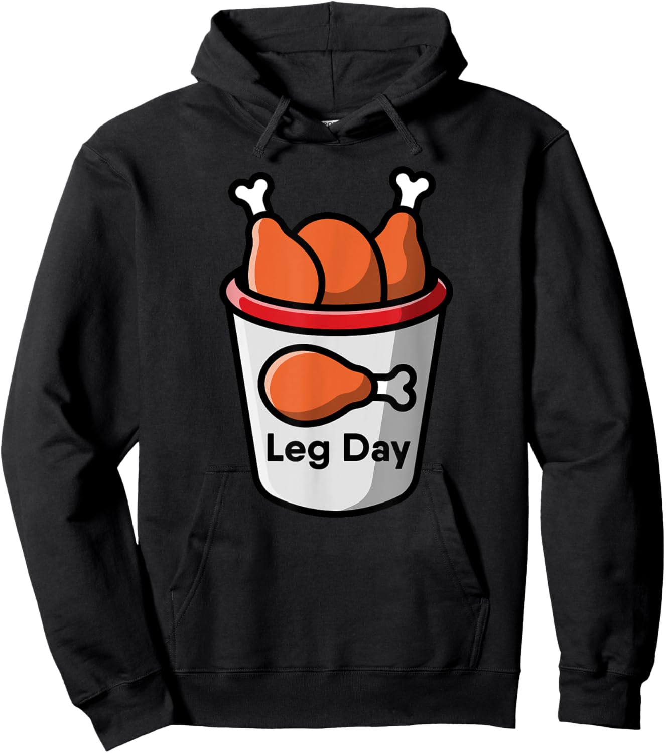 Leg Day Food Chicken Workout Gym Fitness Weightlifting Humor Hoodie - Hoodie | Black