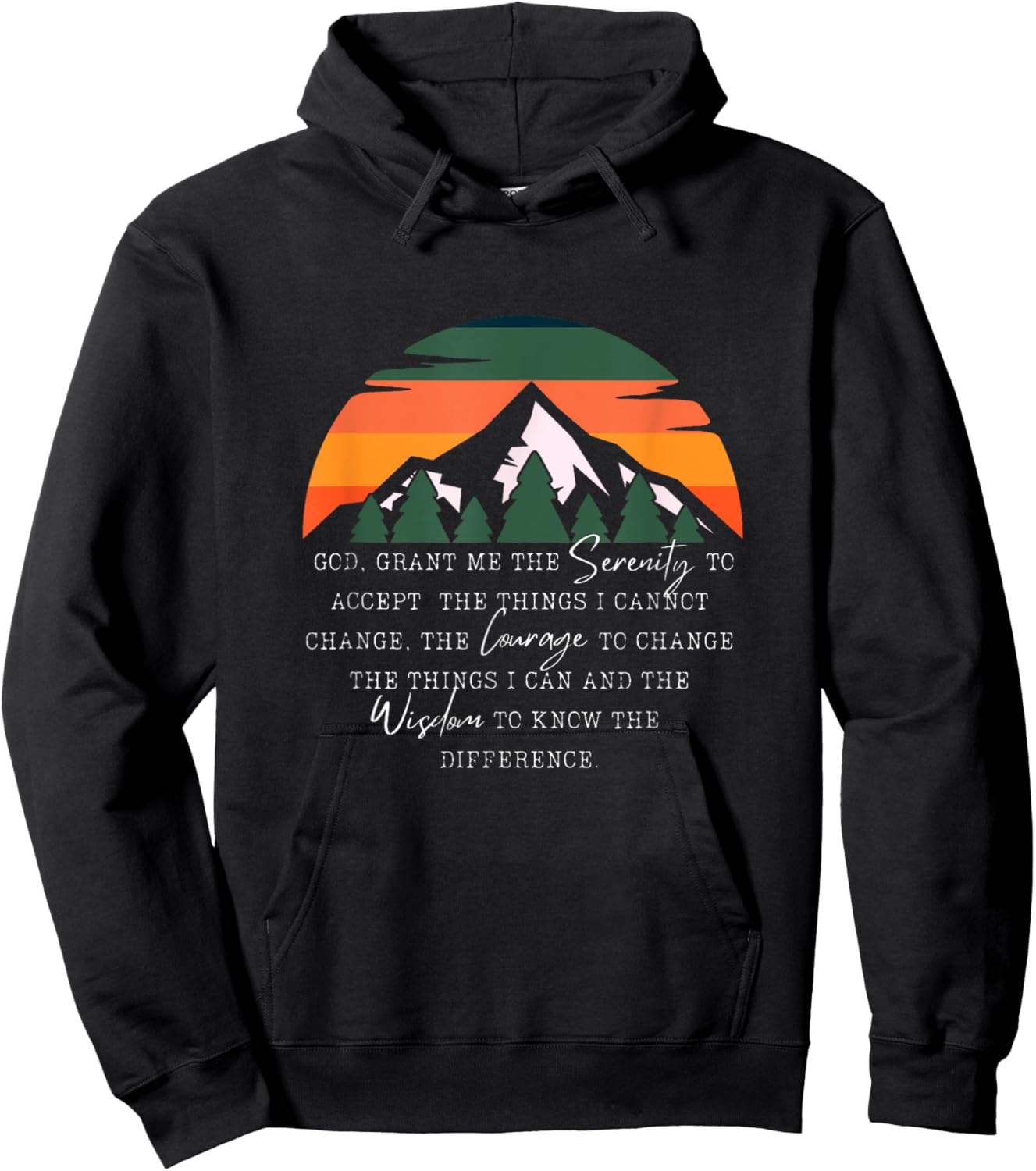 Christian Recovery Prayer - God Grant Me The Serenity Hoodie - Hoodie | Black