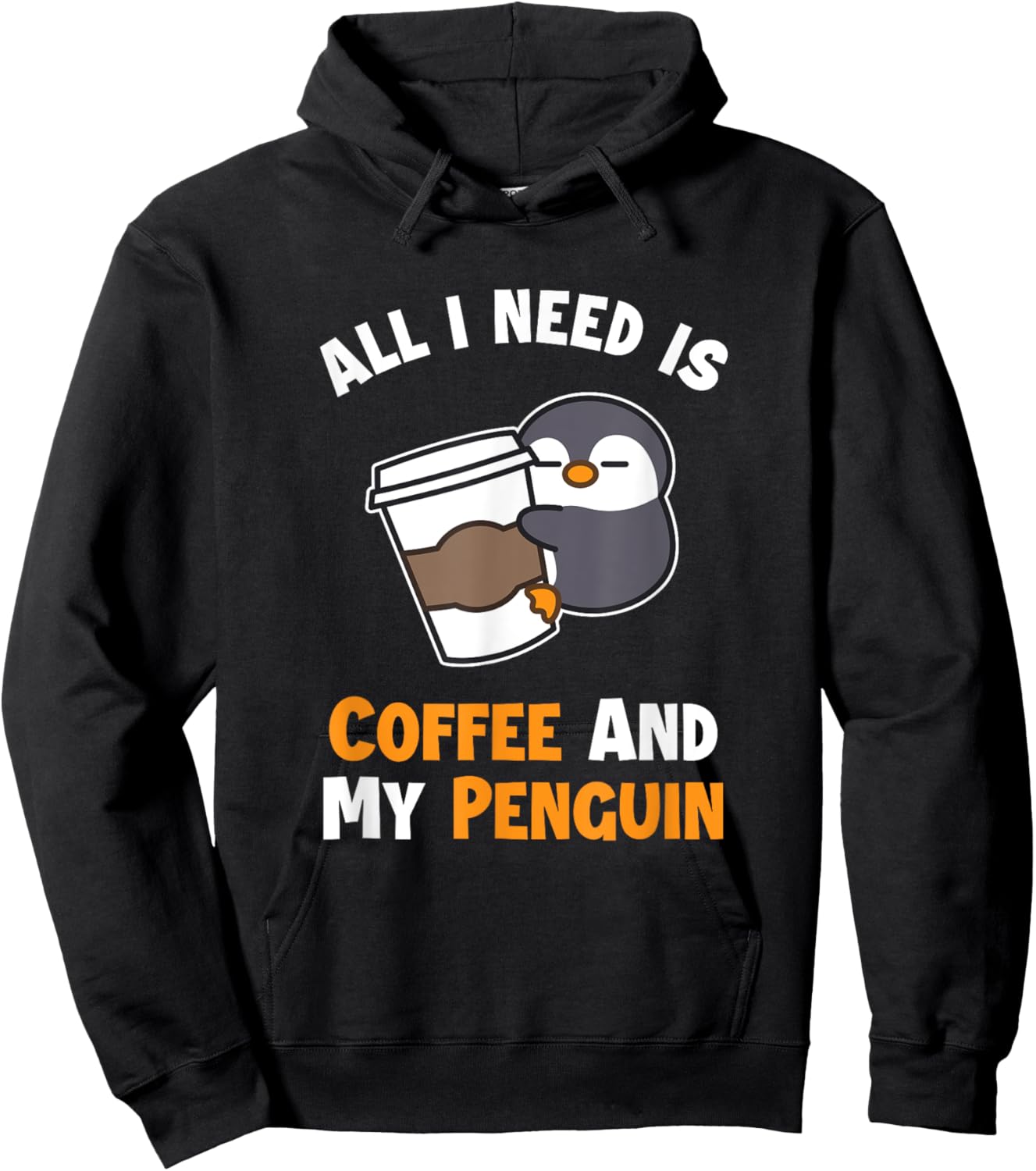Coffee and my Penguin Sea Bird King Emperor Penguin Hoodie - Hoodie | Black