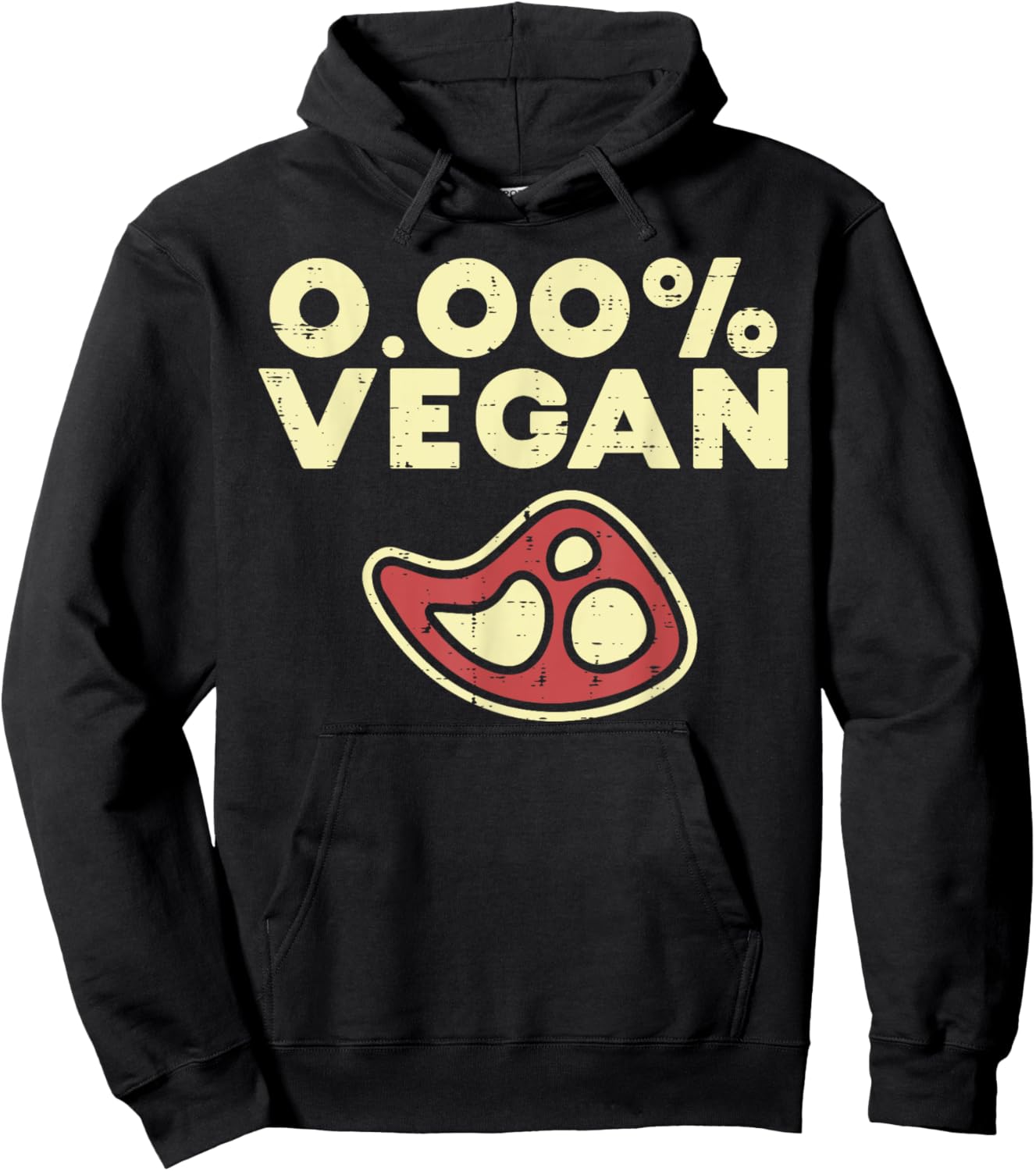 0 Zero Percent Vegan Funny Steak Bbq Grill Meat Lover Eater Hoodie - Hoodie | Black