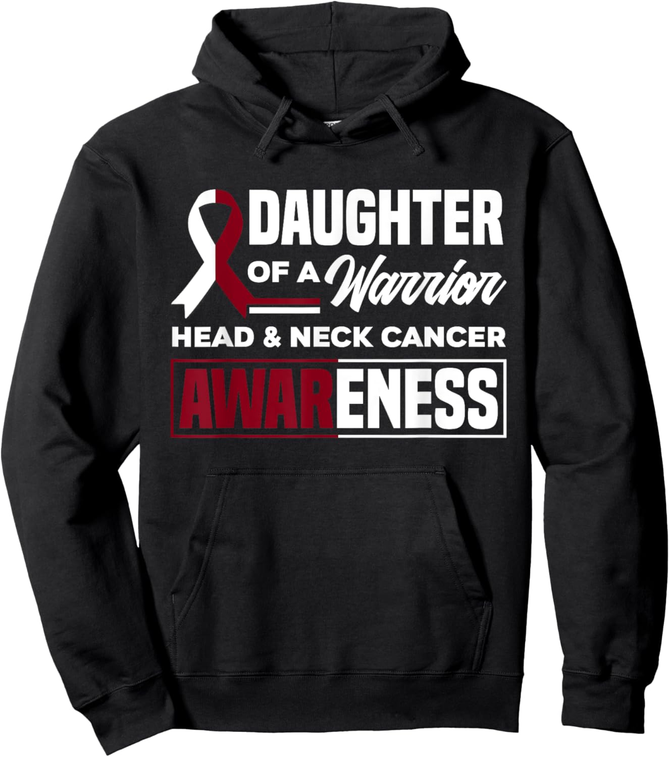Daughter Of A Warrior Support Head & Neck Cancer Awareness Hoodie - Hoodie | Black