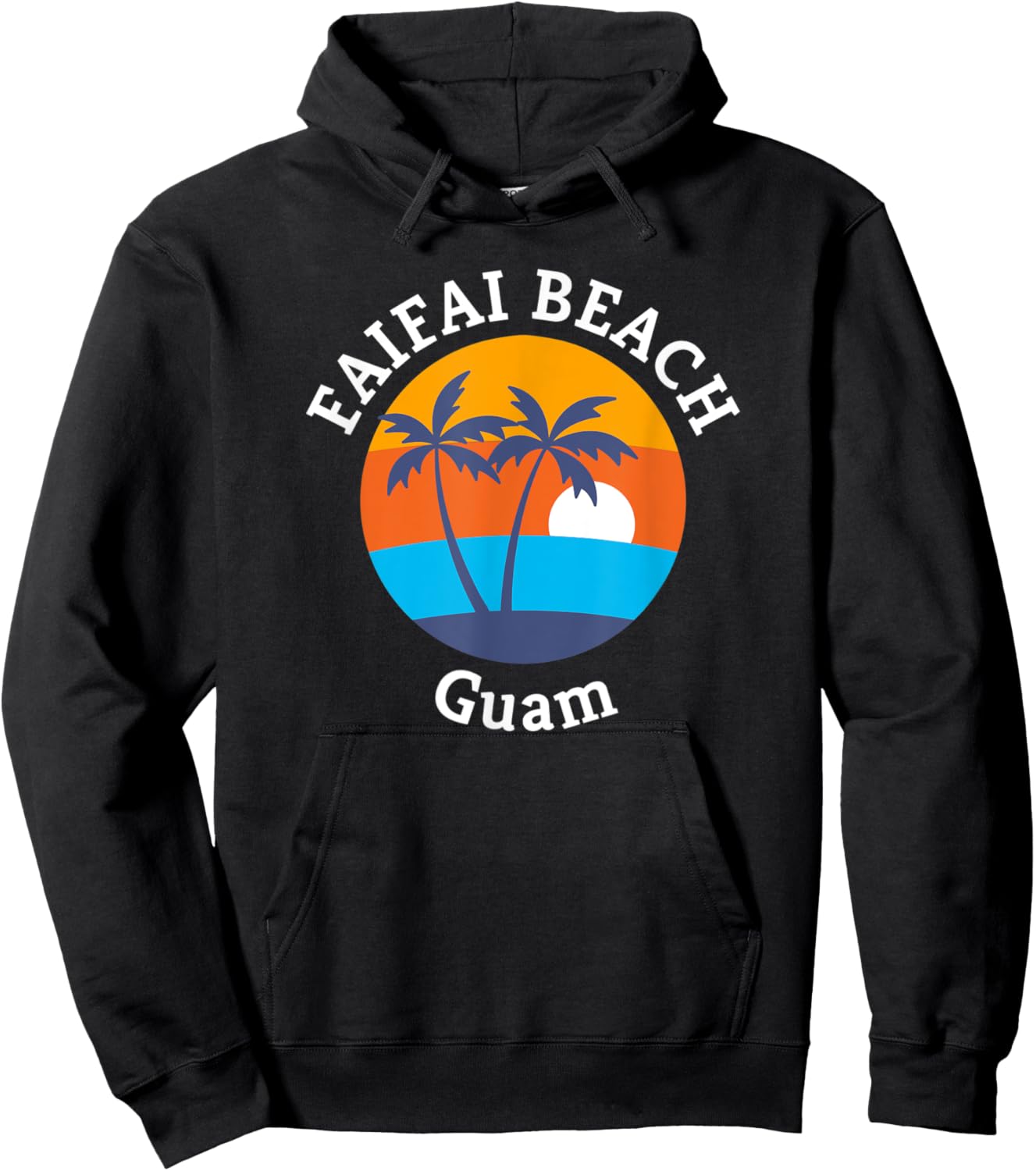 Faifai Beach Guam Summer Vacation Souvenir Men Women Kids Hoodie - Hoodie | Black