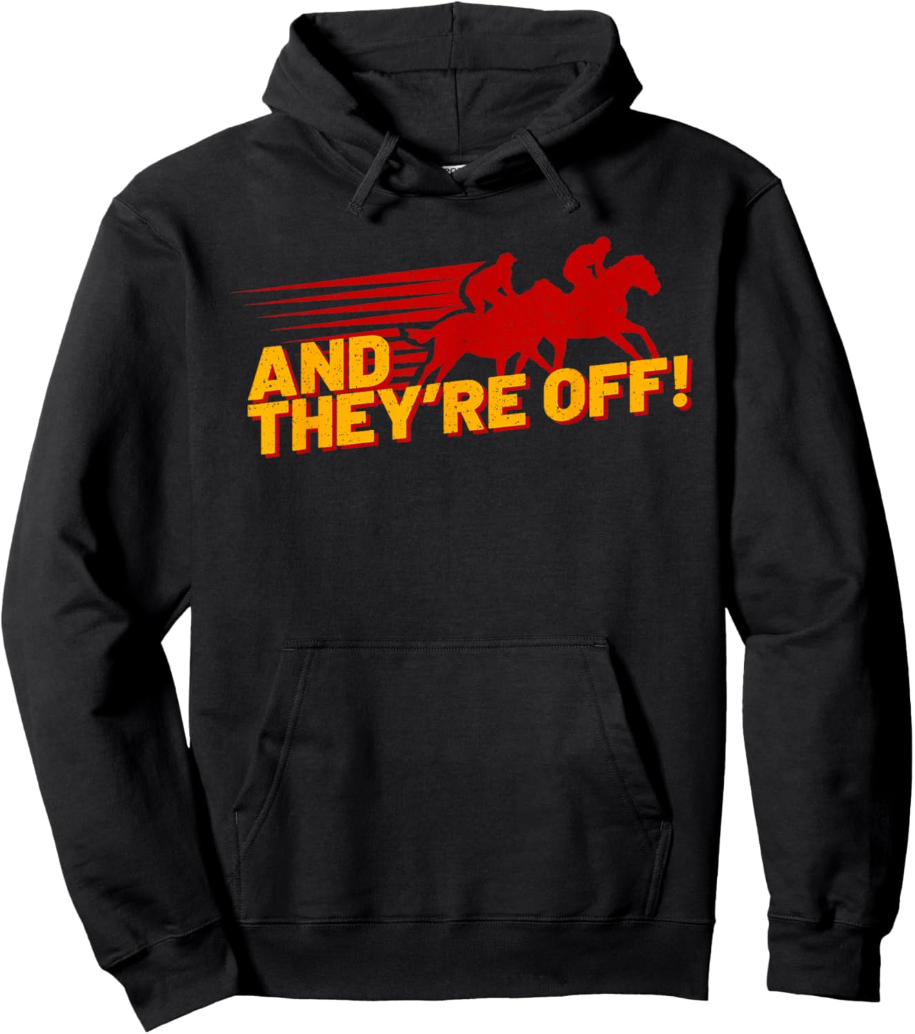 Funny Horse Racing Vintage And They'Re Off KY Derby Horse Hoodie - Hoodie | Black