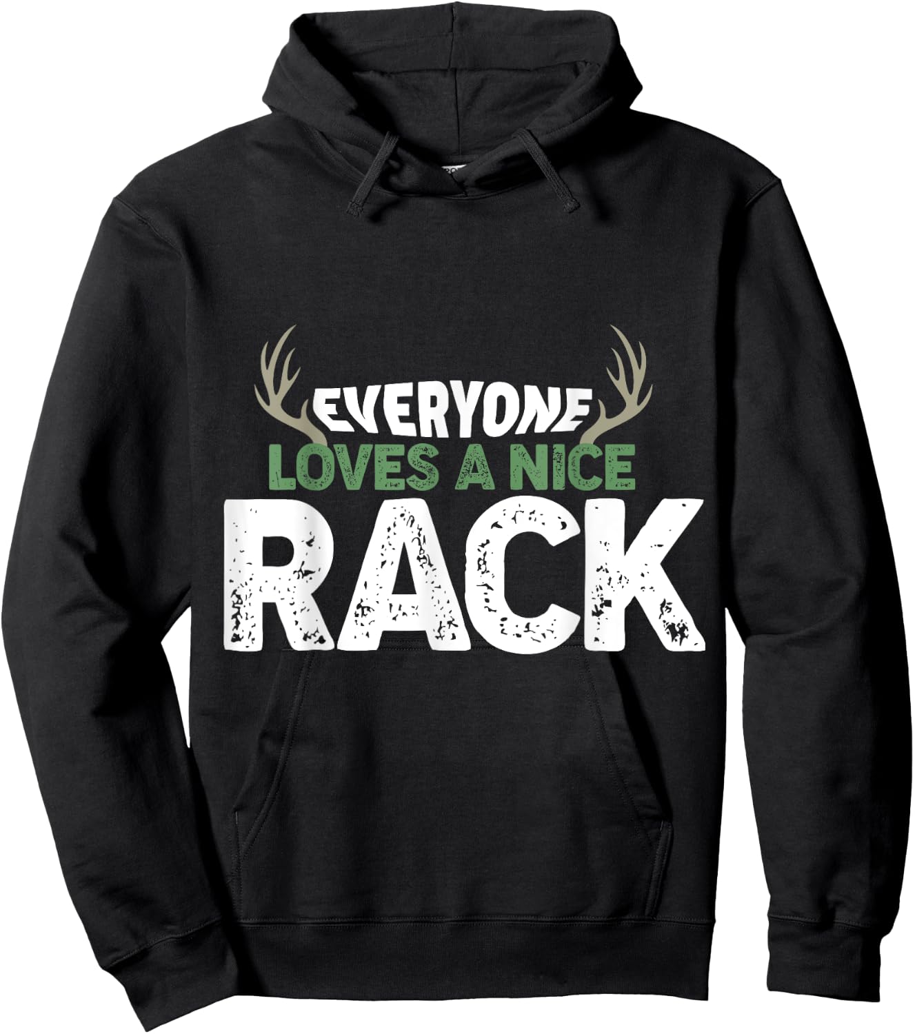 Funny Hunting Nice Rack Antlers Deer Hunter Humor Hunt Hoodie - Hoodie | Black