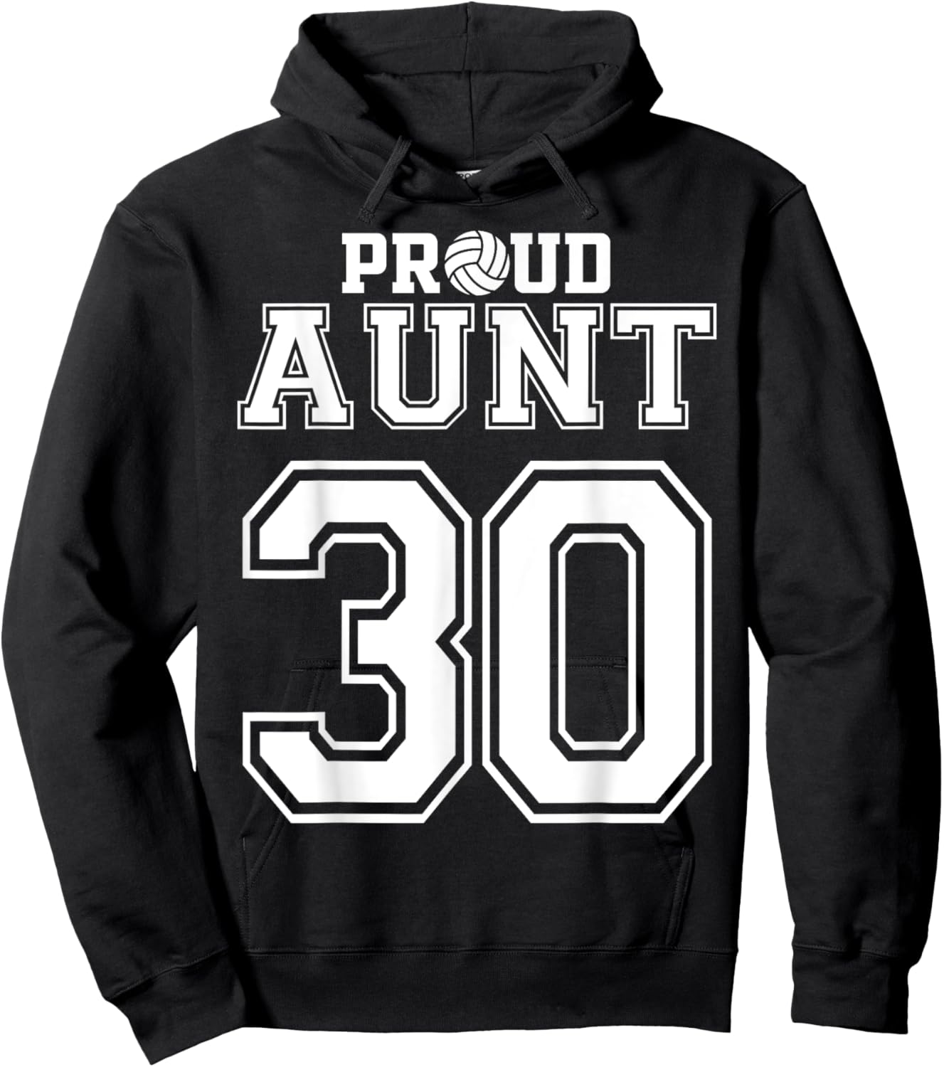 Custom Proud Volleyball Aunt Number 30 Personalized Women Hoodie - Hoodie | Black