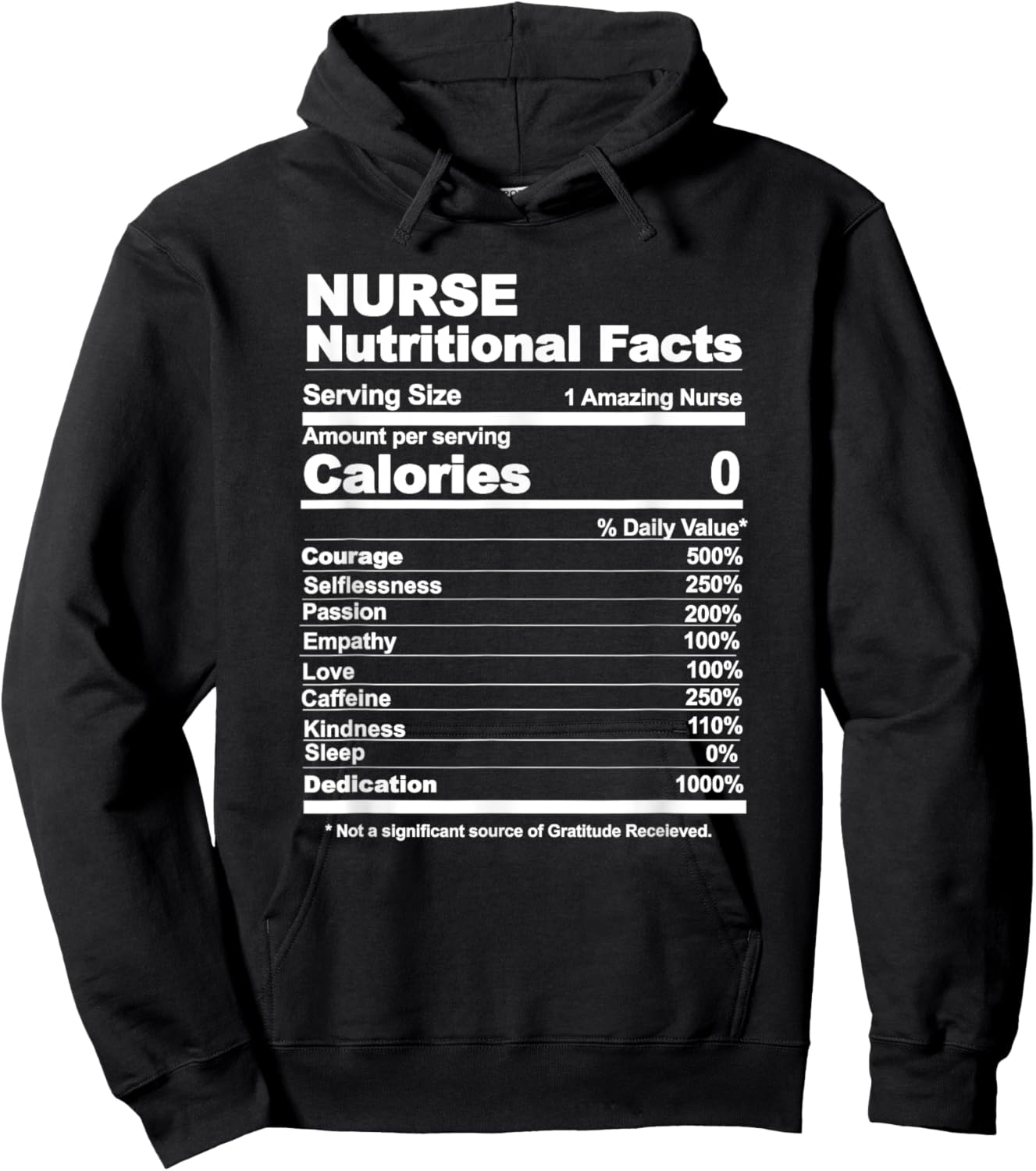 Nurse nutritional facts Hoodie - Hoodie | Black