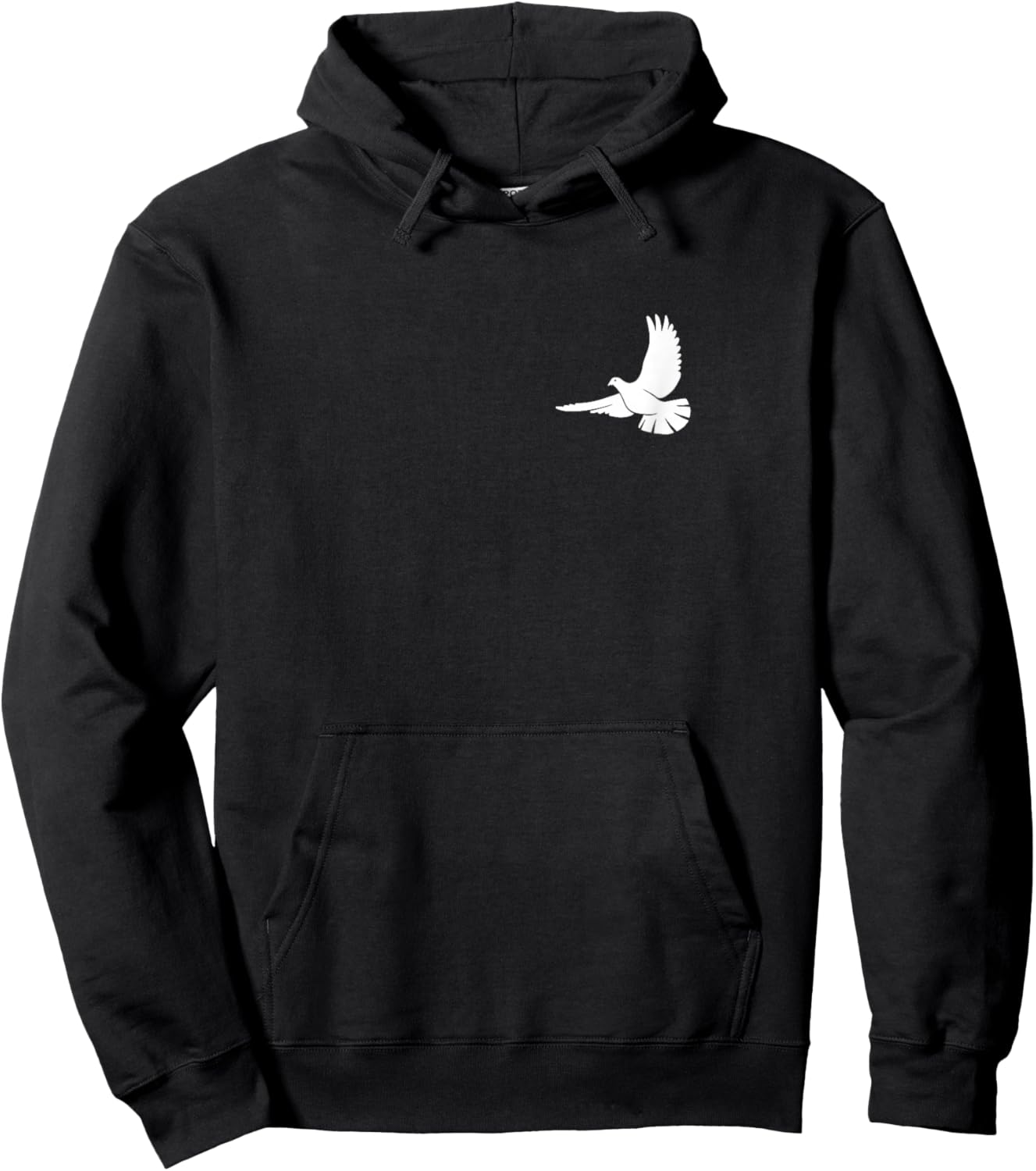 White dove pocket design Hoodie - Hoodie | Black