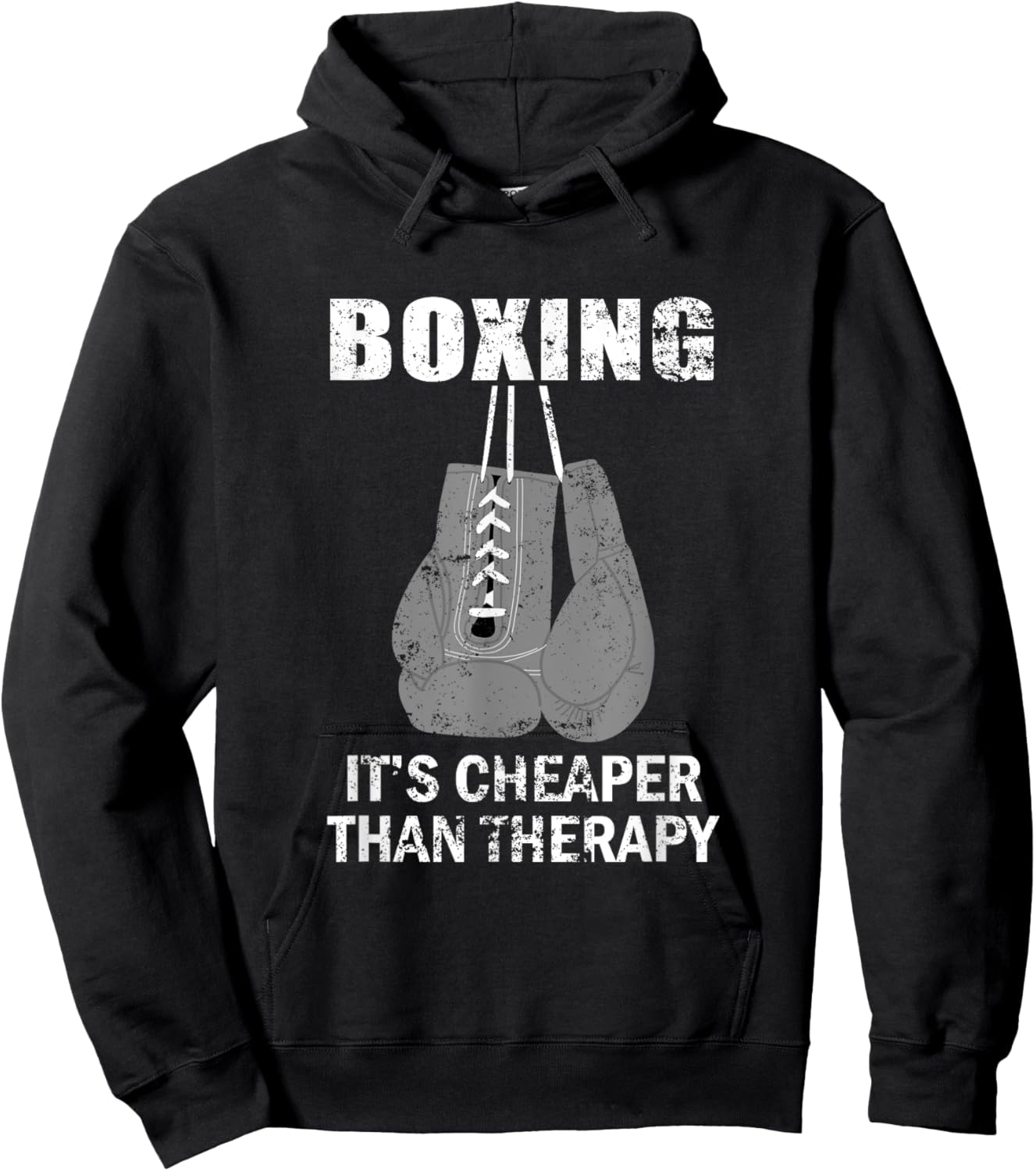 Boxing is cheaper than therapy for boxers Hoodie - Hoodie | Black