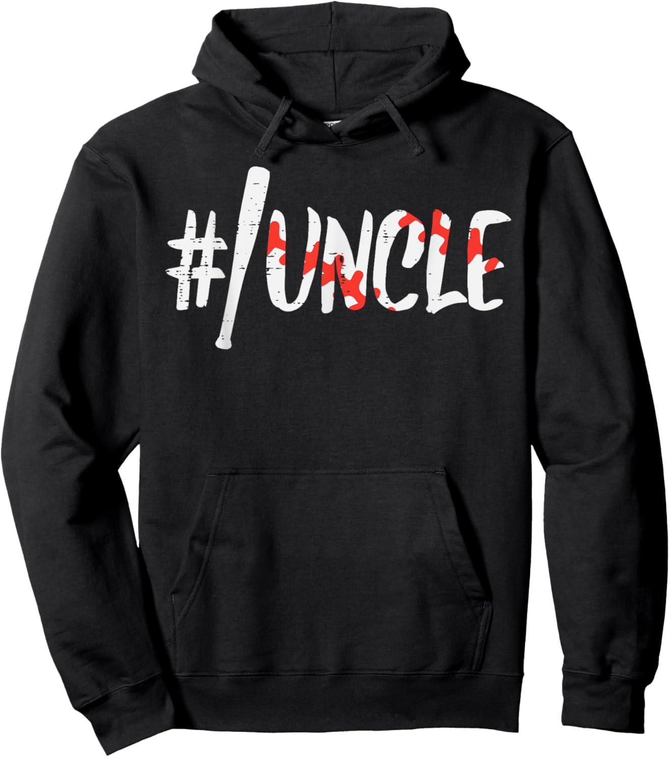 Hashtag #Baseball Bat Uncle Fathers Day Sports Player Men Hoodie - Hoodie | Black