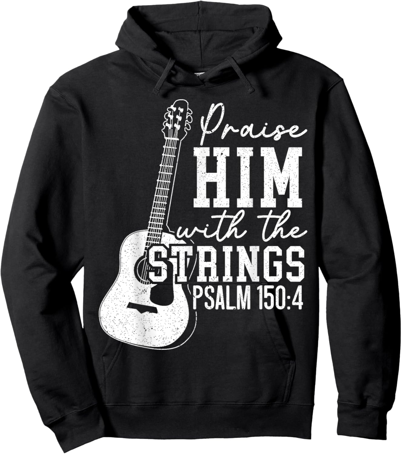 Praise Him With The Strings Guitars Musician Instrumentalist Hoodie - Hoodie | Black