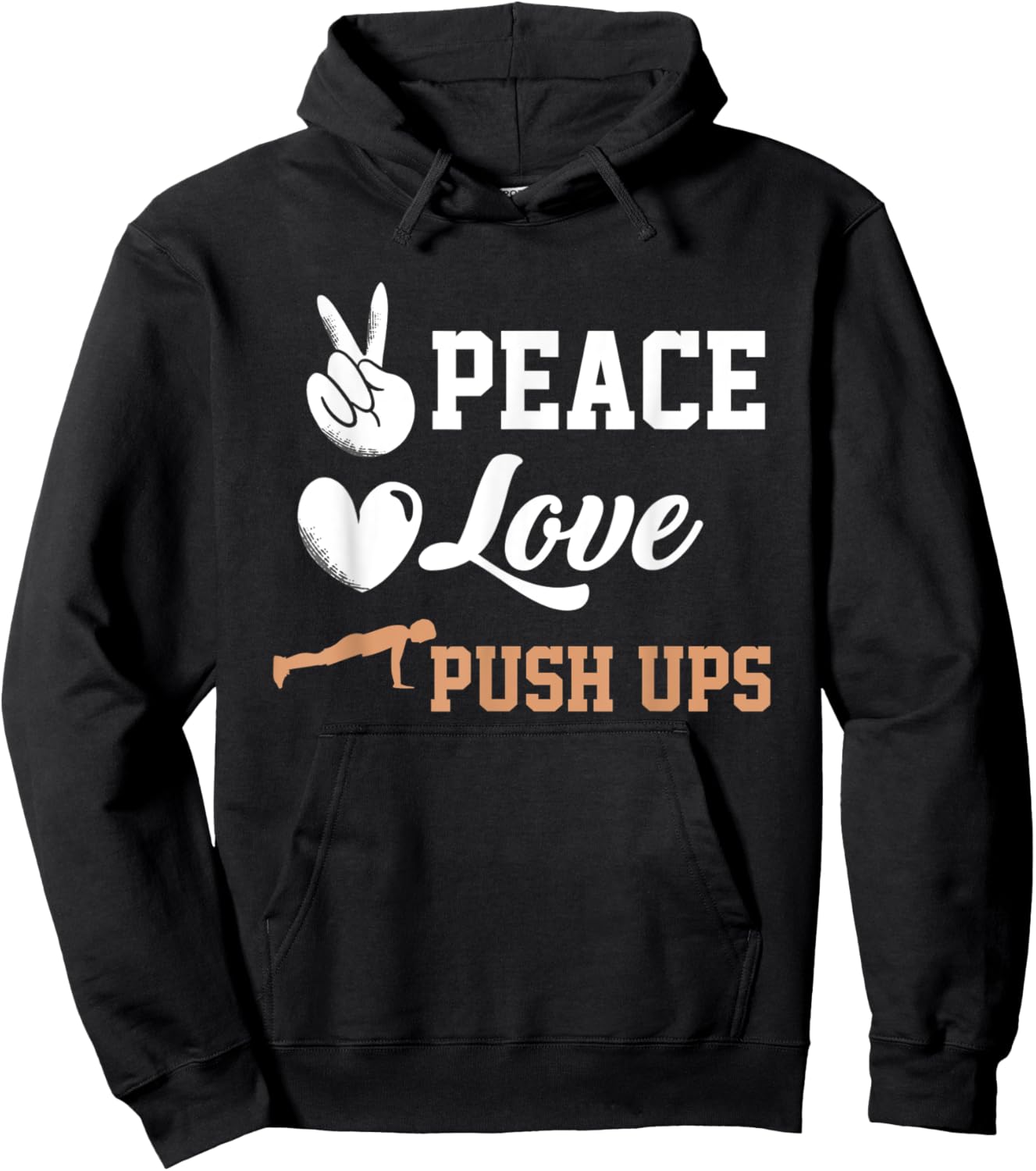 Funny Workout Motivation Love Push-ups Fitness Hoodie - Hoodie | Black