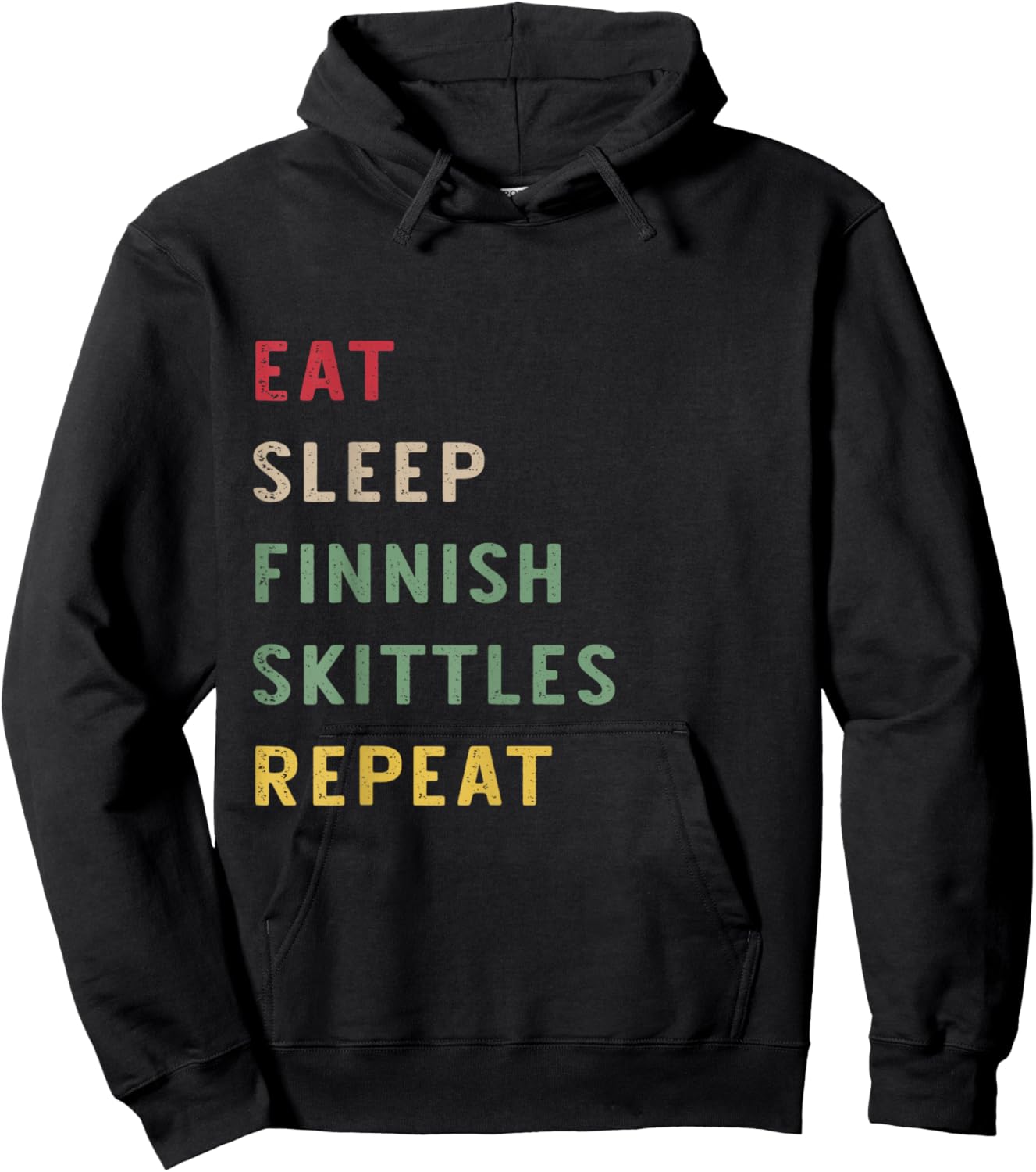 Eat Sleep Finnish Skittles repeat Retro Vintage Funny Player Hoodie - Hoodie | Black