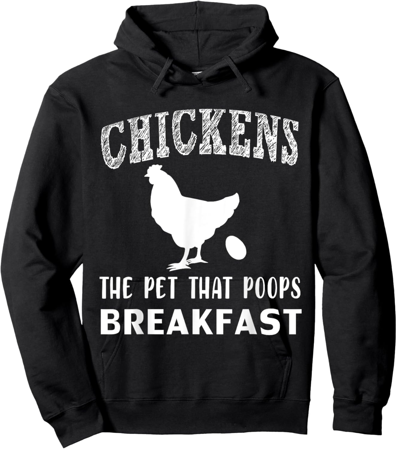 Funny Chickens the Pet that Poops Breakfast Hoodie - Hoodie | Black