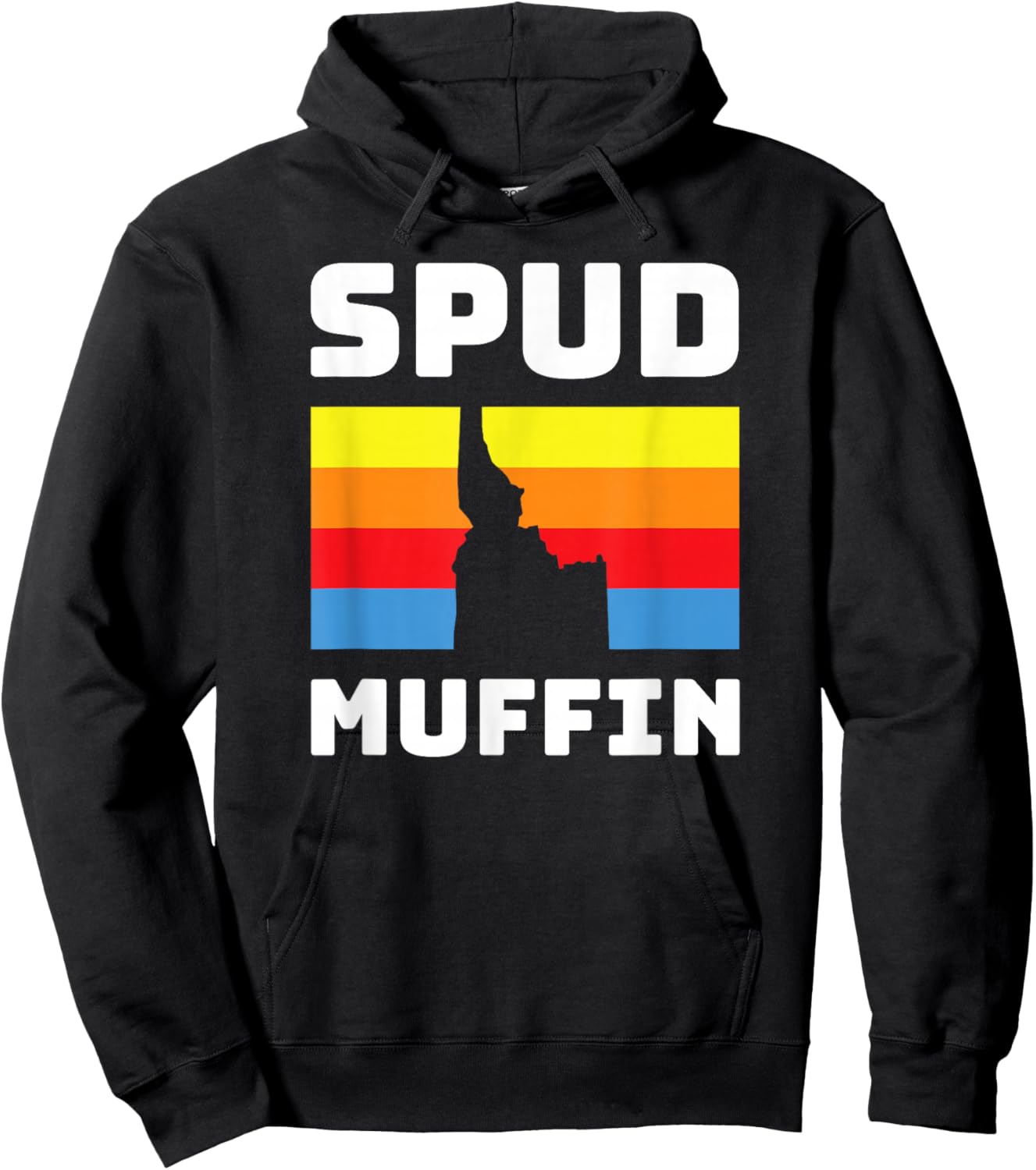 Cool Retro Travel Idaho Vacation Potatoes Spud Muffin Design Hoodie - Hoodie | Black