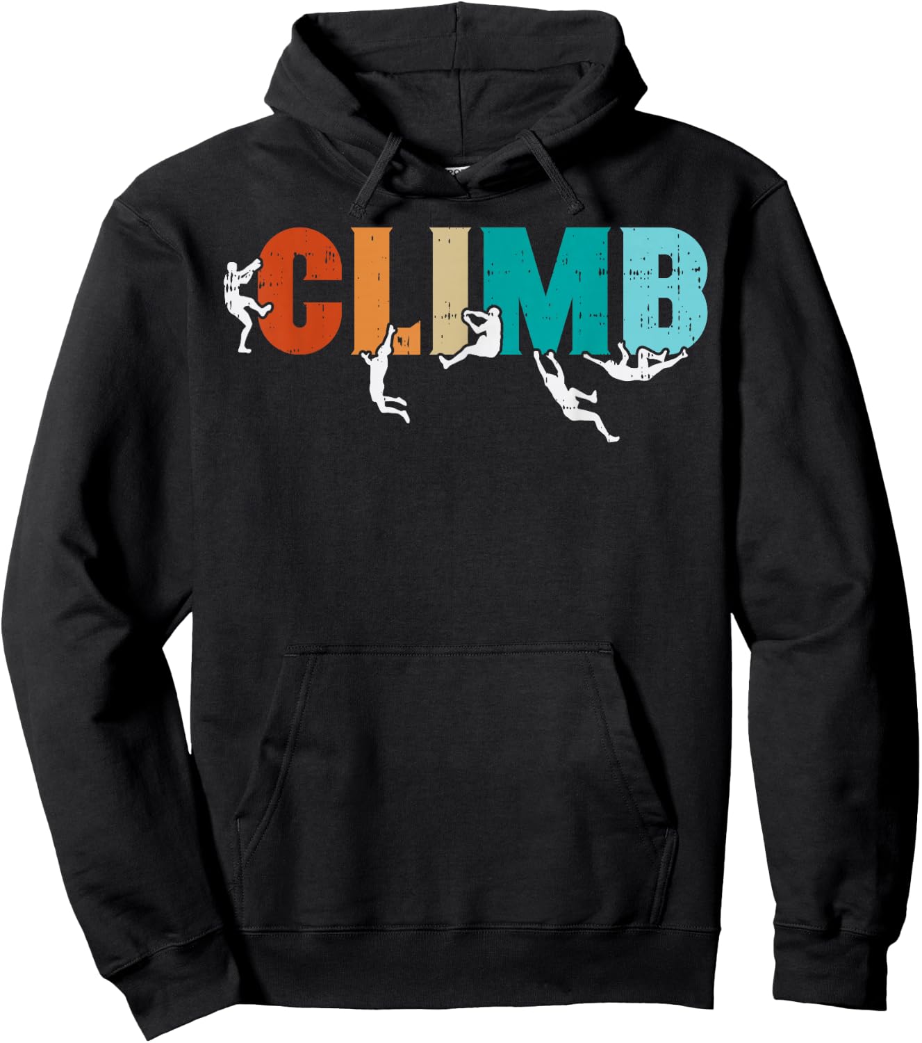 Climb Word Rock Climber Retro Bouldering Men Boys Kids Women Hoodie - Hoodie | Black