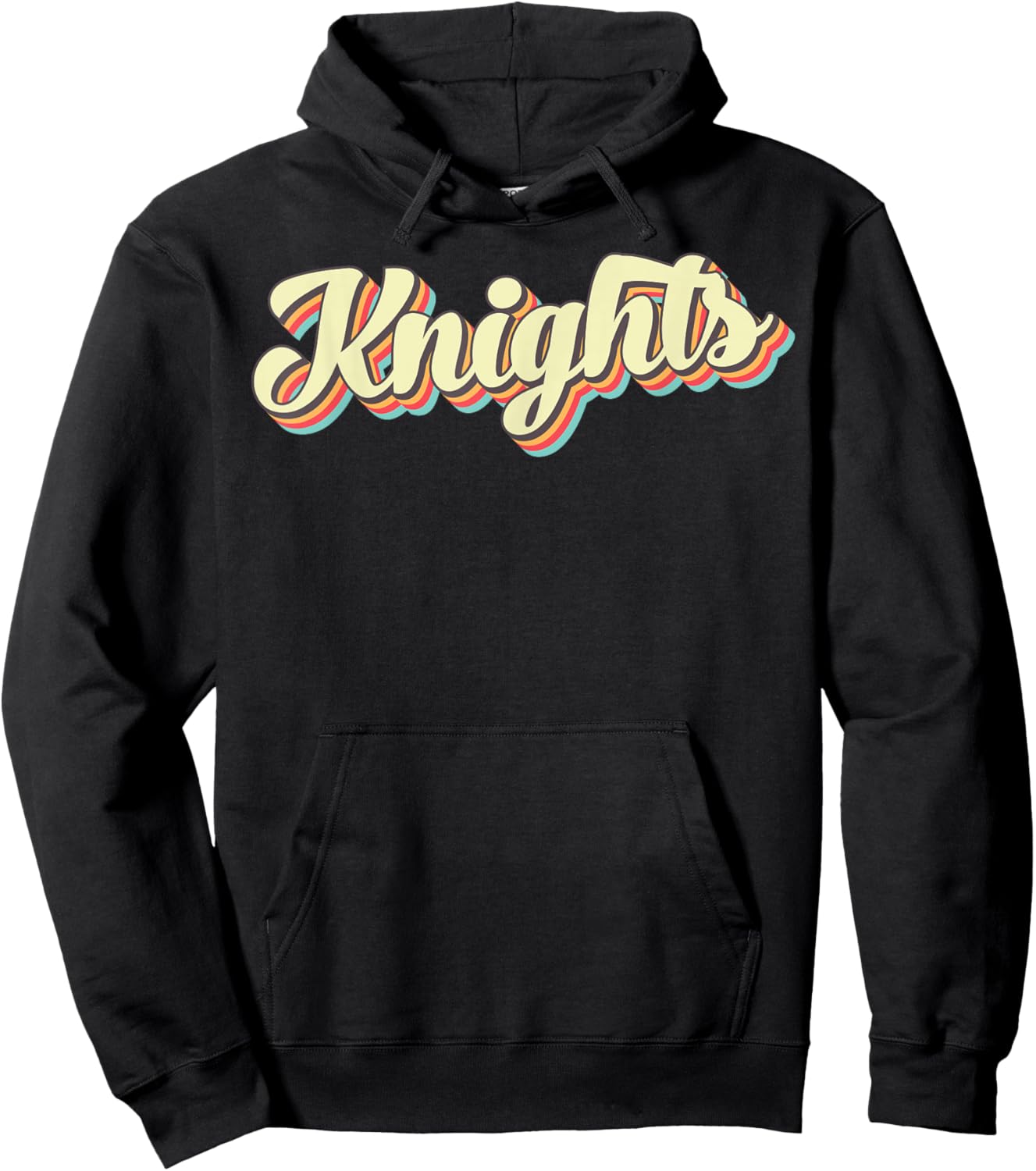 Knights Retro Art Baseball Font Vintage Hoodie - Hoodie | Black