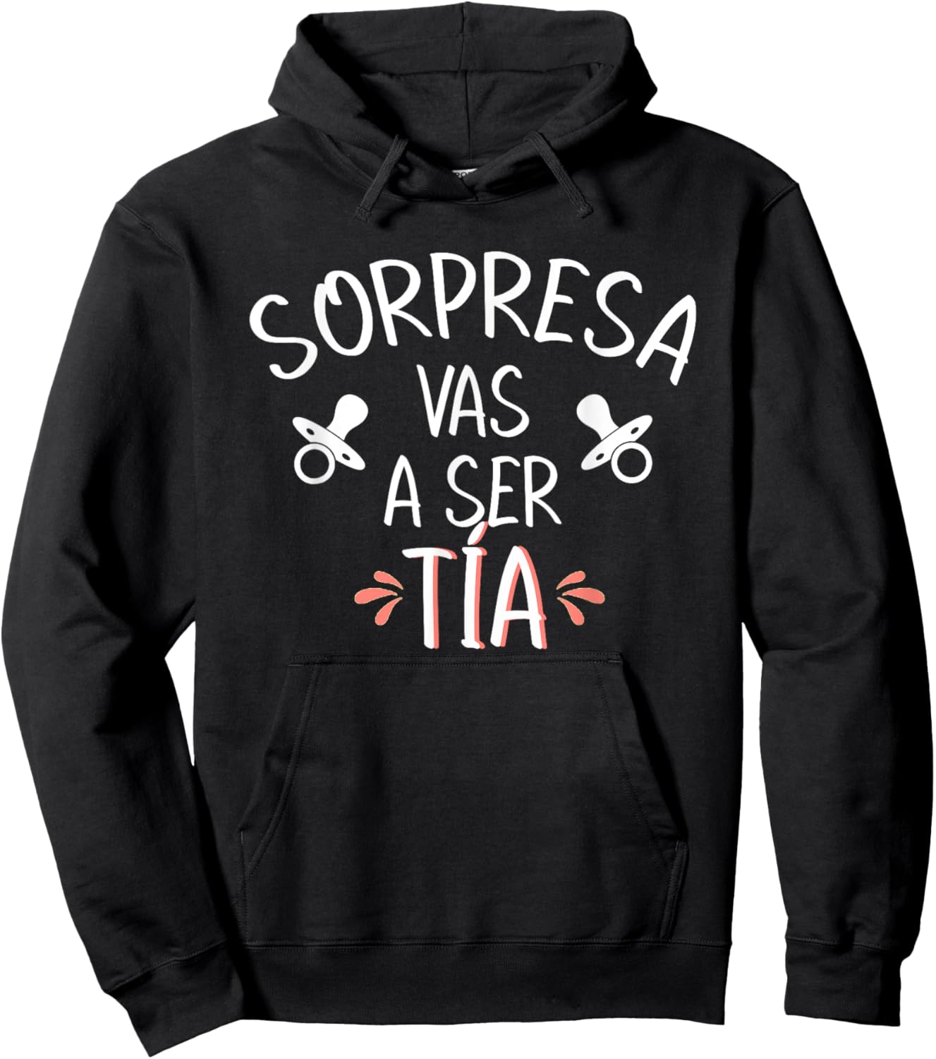 Vas A Ser Tia Sorpresa De Embarazo Para Tia Spanish Hoodie - Hoodie | Black