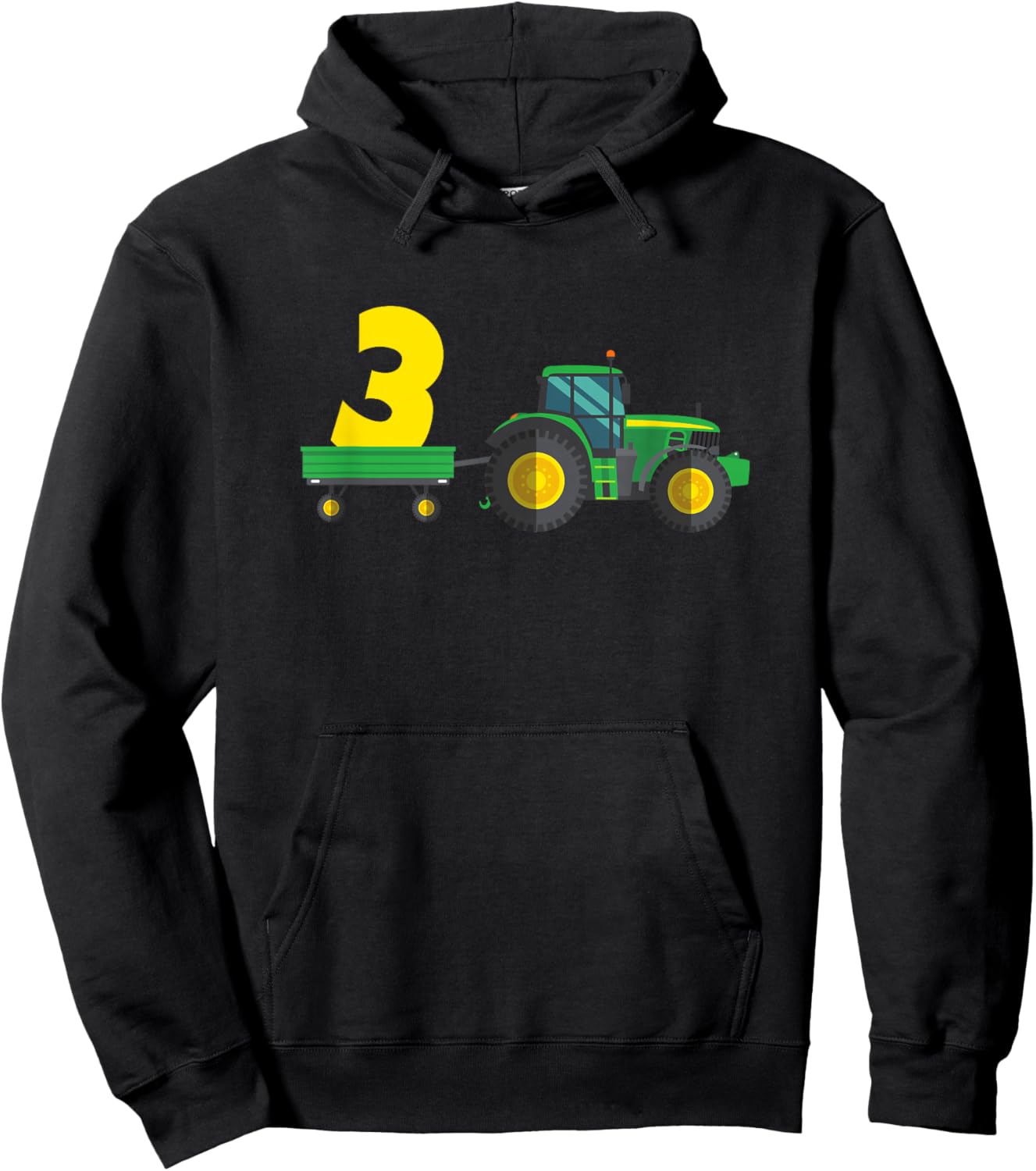 Kids Farm 3 years old 3rd birthday tractor Hoodie - Hoodie | Black