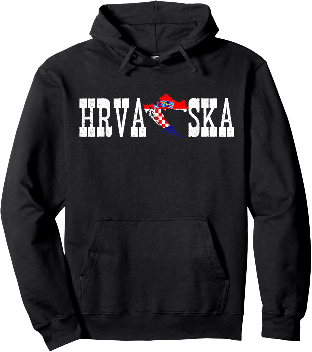 Hrvatska Jersey for Love Croatia Flag Silhouette Croatian Hoodie - Hoodie | Black