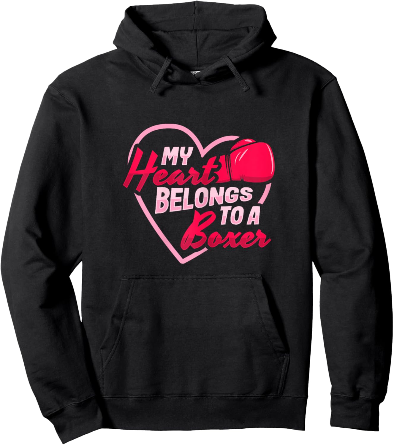 Boxing Husband My heart belongs to a boxer for a Boxing Wife Hoodie - Hoodie | Black