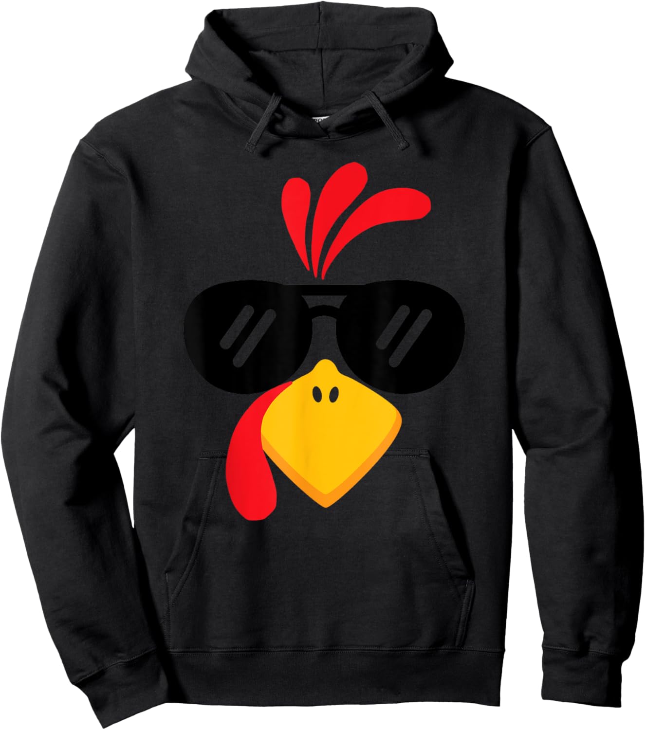 Funny Turkey Face Thanksgiving Cute Boys Girls Sunglasses Hoodie - Hoodie | Black