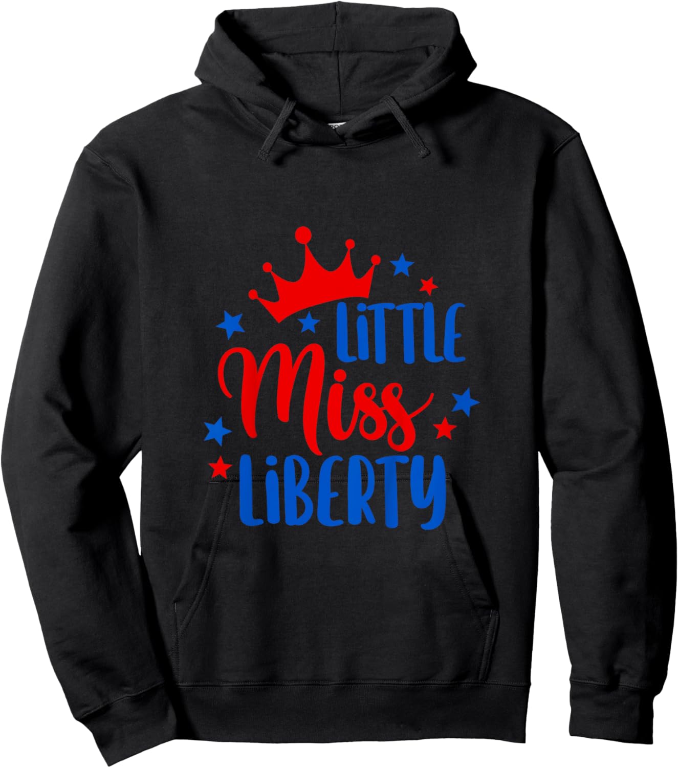 Kids Lil’ Miss Liberty 4th Of July Independence Day Girl Toddler Hoodie - Hoodie | Black