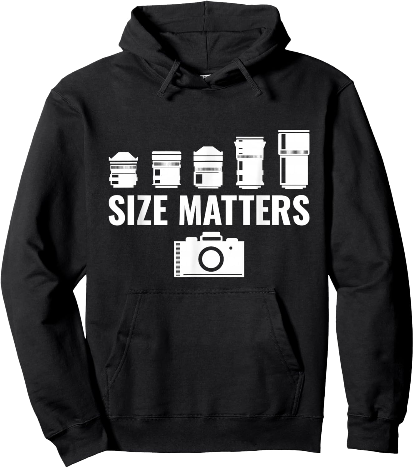 Size Matters Photographer Camera lover Hoodie - Hoodie | Black