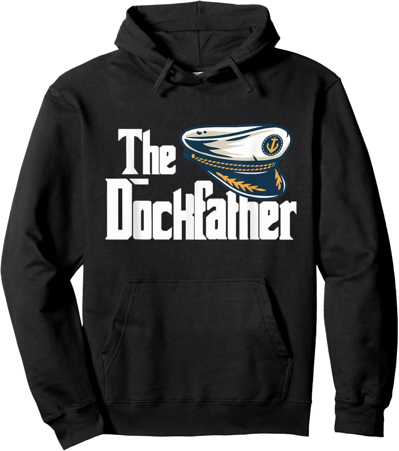 The Dockfather Funny Boating Fishing Boat Dad Captain Boater Hoodie - Hoodie | Black