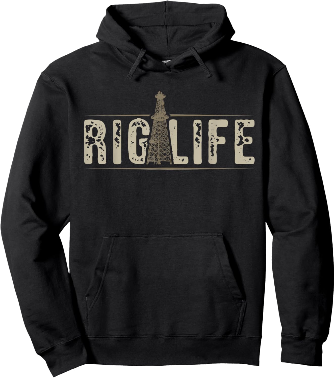 Rig Life Oilfield Workers Gifts Oil Rig Roughneck Hoodie - Hoodie | Black