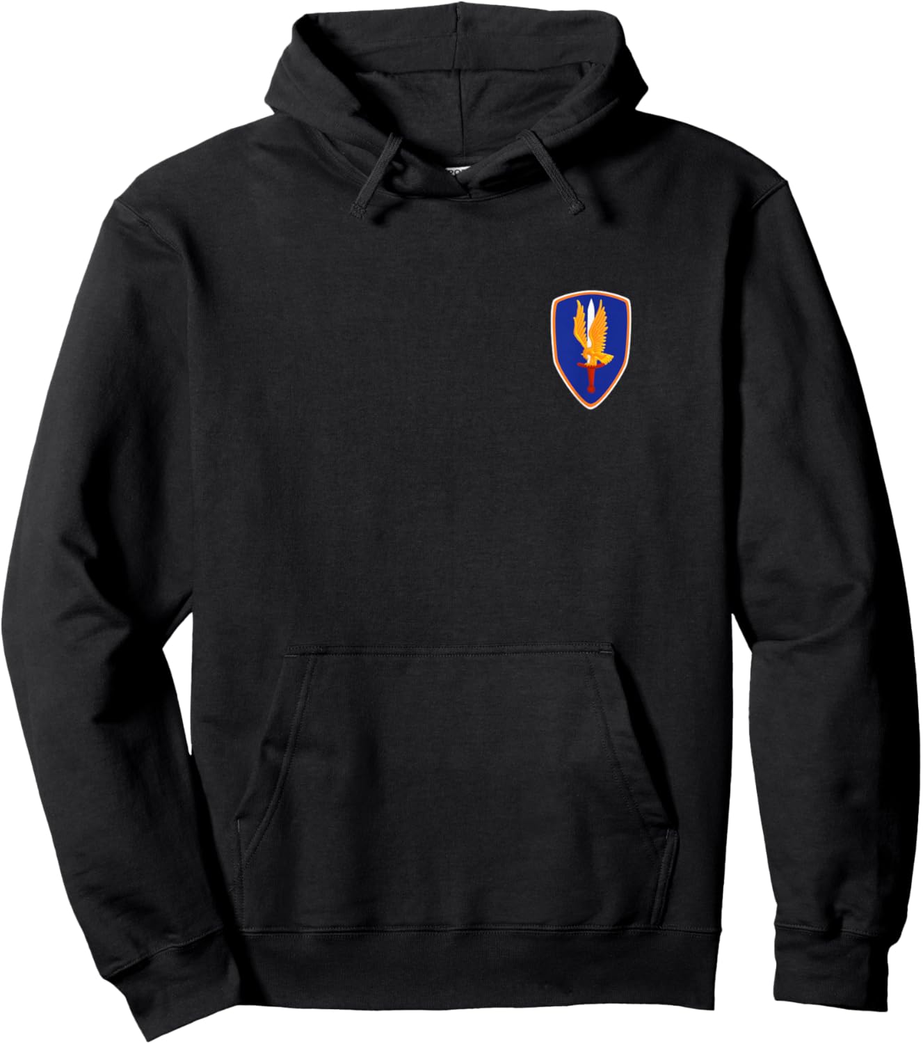 1st Aviation Brigade Veteran Patch Golden Hawks Pocket Xmas Hoodie - Hoodie | Black