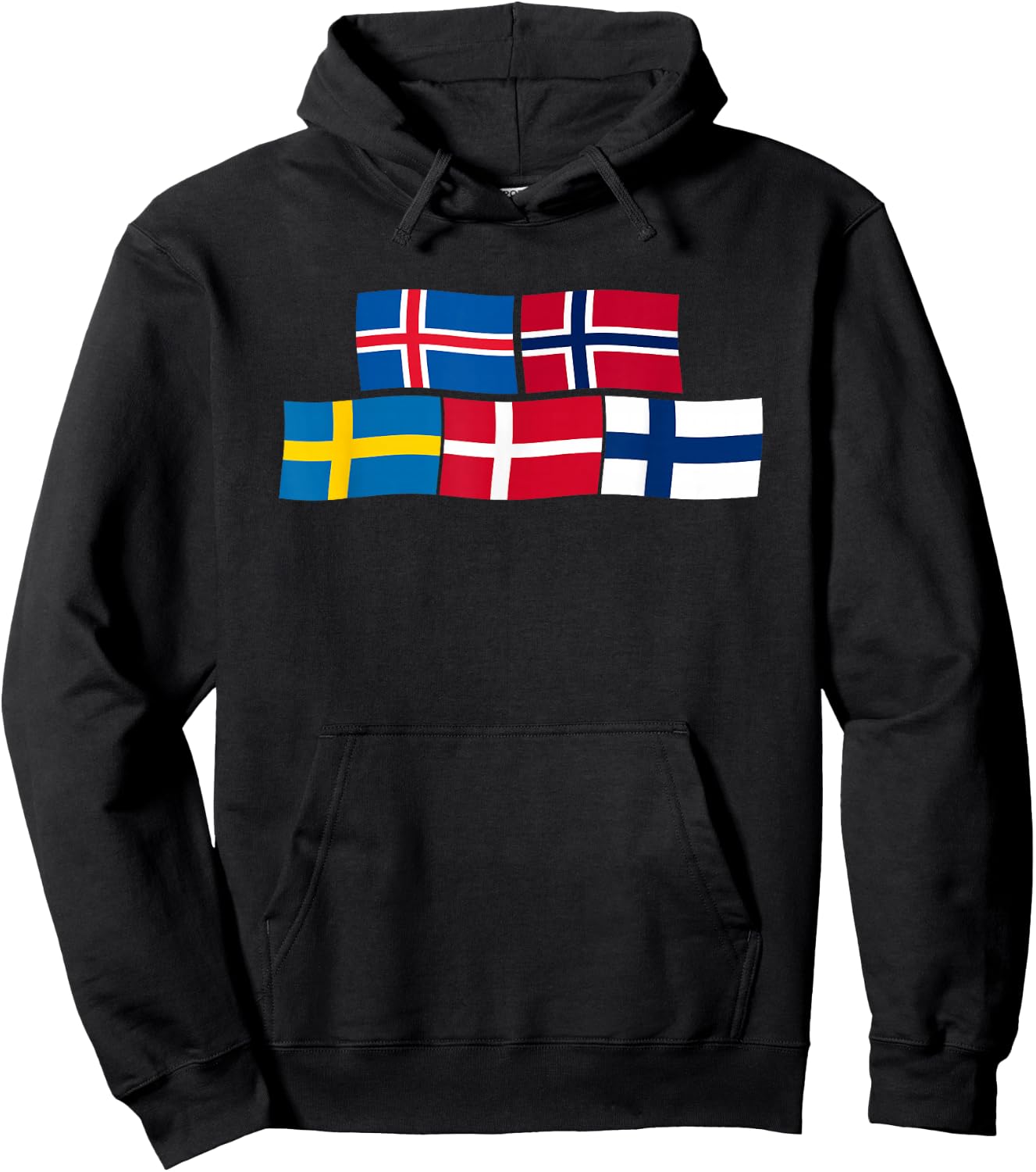 Scandinavian Flags, Nordic Countries Hoodie - Hoodie | Black