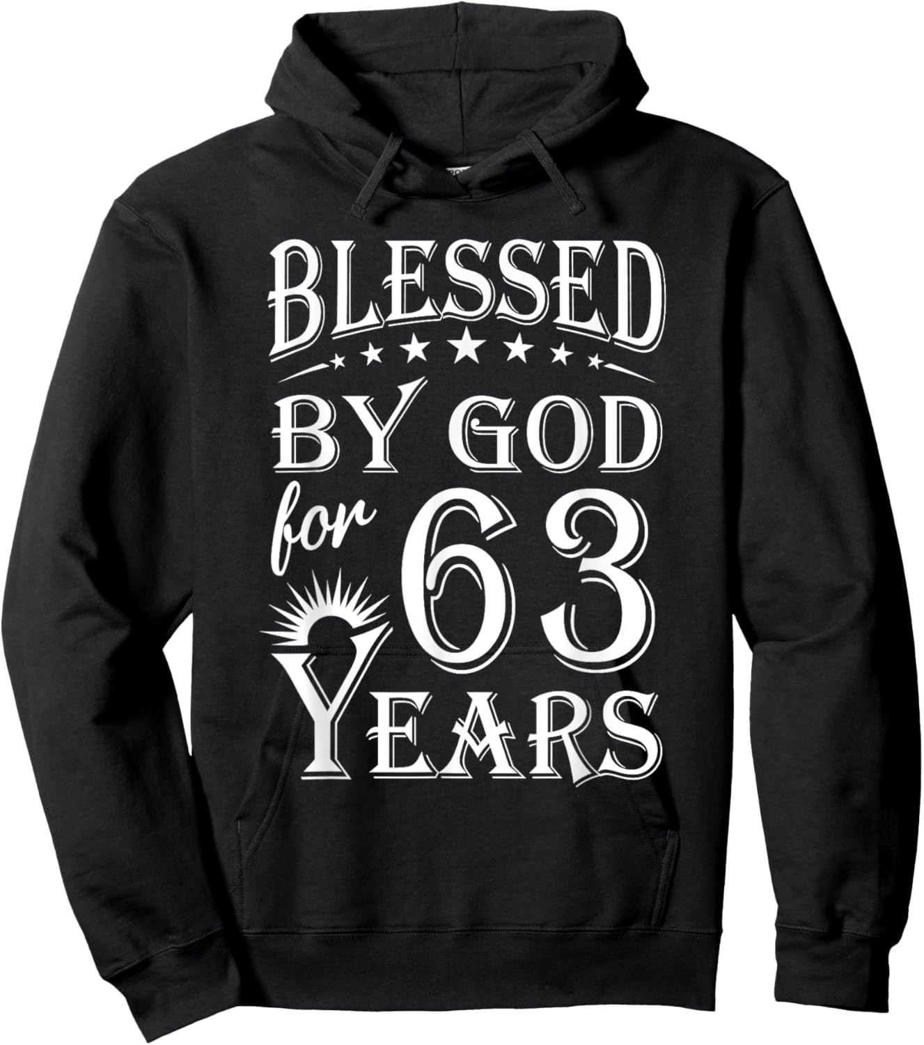 Vintage Blessed by God for 63 years Happy 63rd Birthday Hoodie - Hoodie | Black