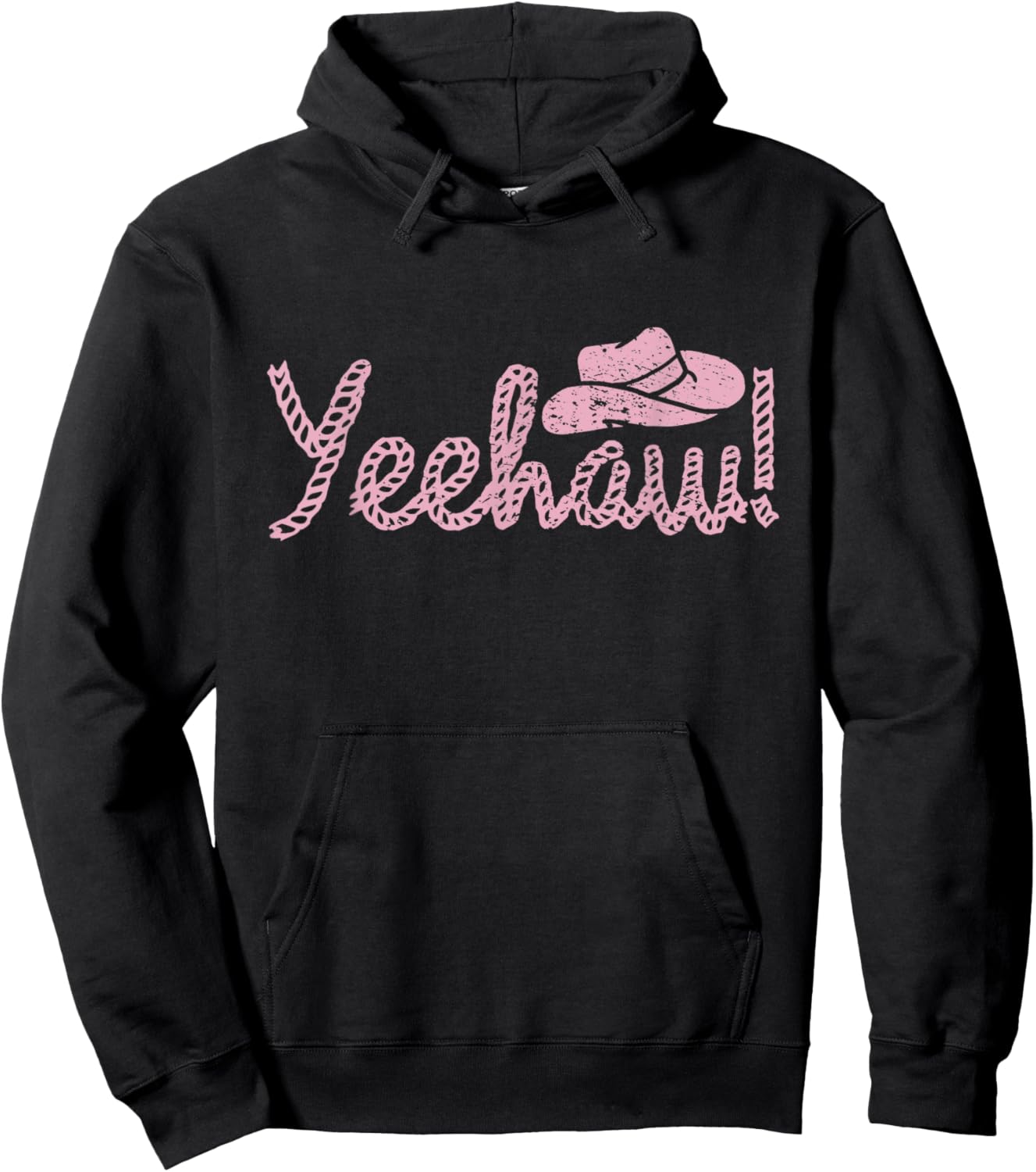 Yee Haw Howdy Rope Rodeo Western Country Southern Cowgirl Hoodie - Hoodie | Black