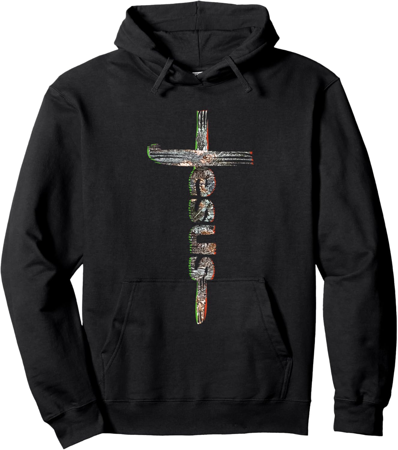 Camo Jesus Cross Hoodie - Hoodie | Black