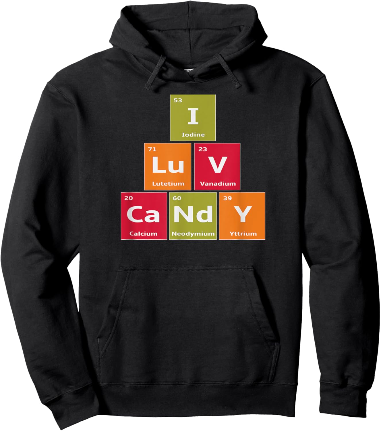 Periodic Elements of Candy Halloween Science Costume Hoodie - Hoodie | Black