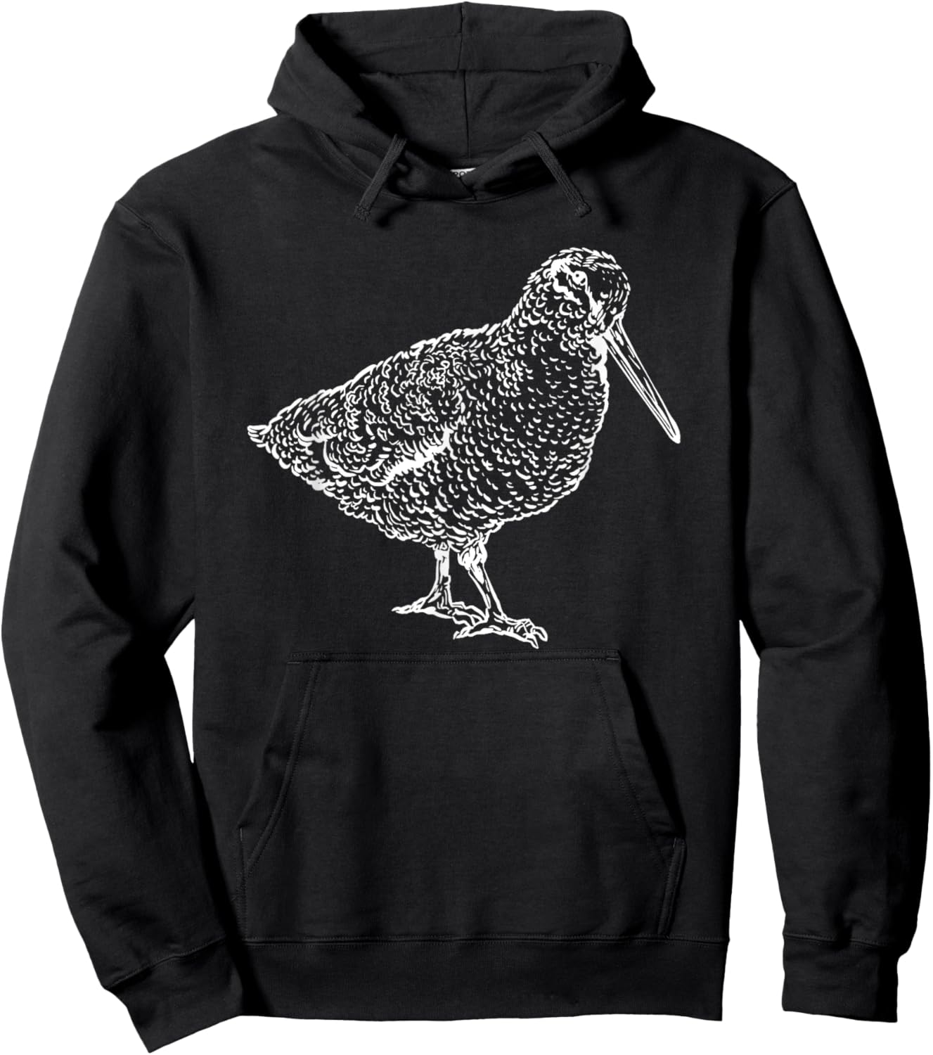 Woodcock Bird Hand-Drawn Wildlife Nature Flying Hoodie - Hoodie | Black