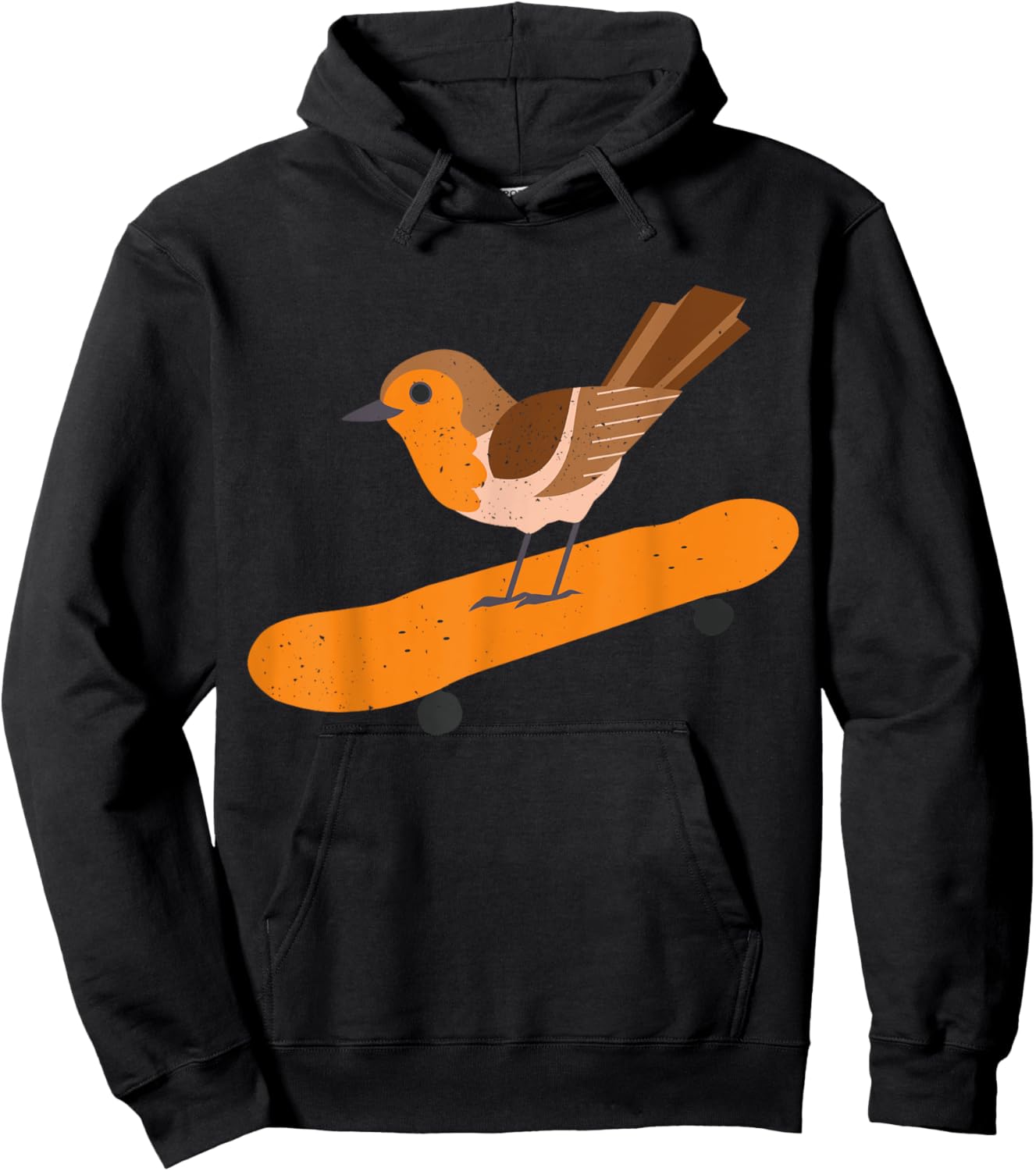 Skating robin bird skateboard ornithologist gift Hoodie - Hoodie | Black