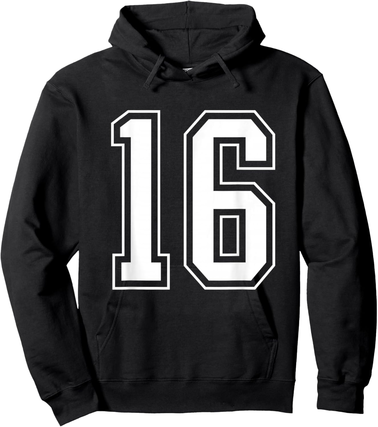 Varsity Jersey Number 16 Hoodie - Hoodie | Black