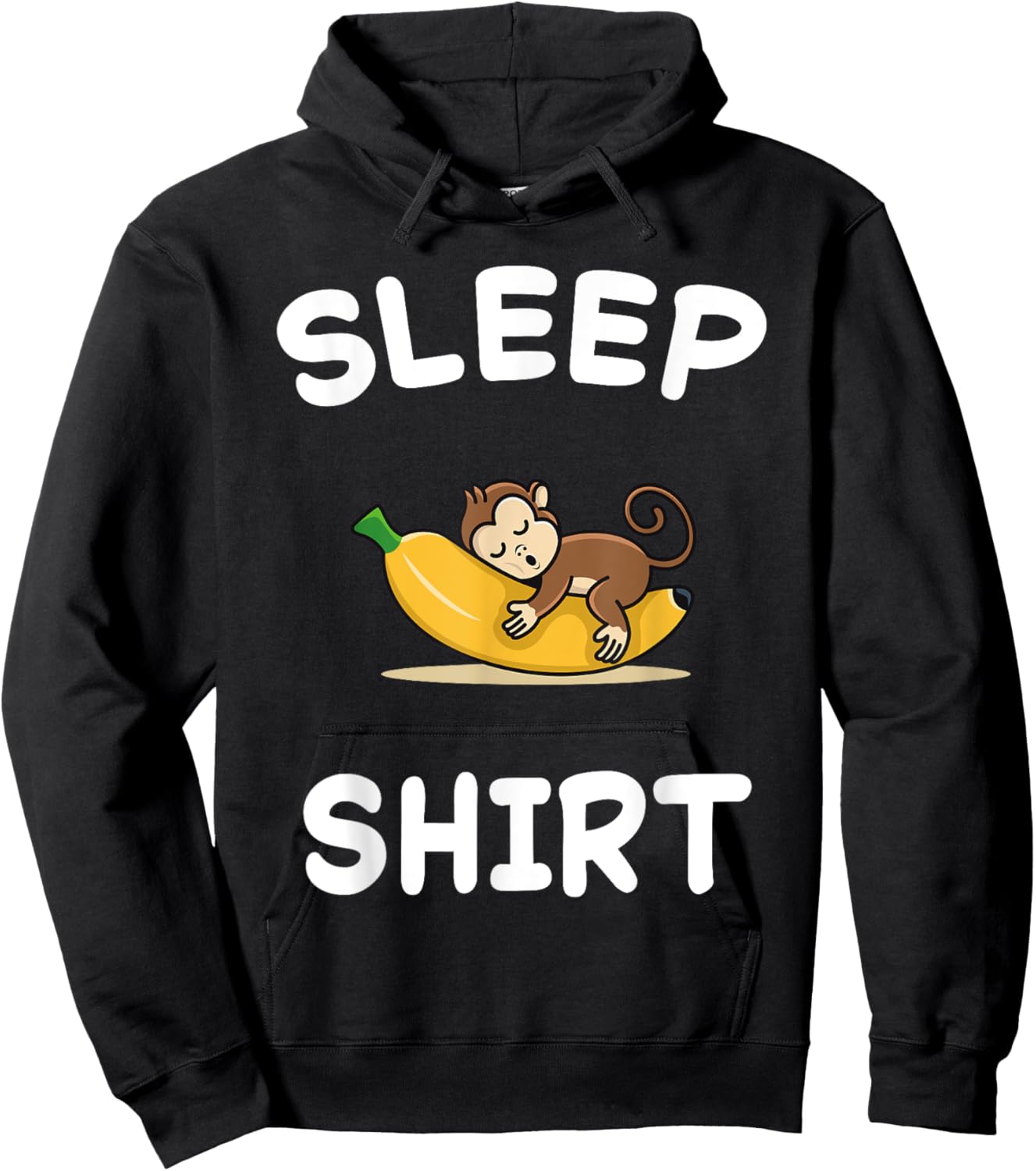 Banana Monkey Monkeys Sleeping Sleep Pajama Nightgown Hoodie - Hoodie | Black