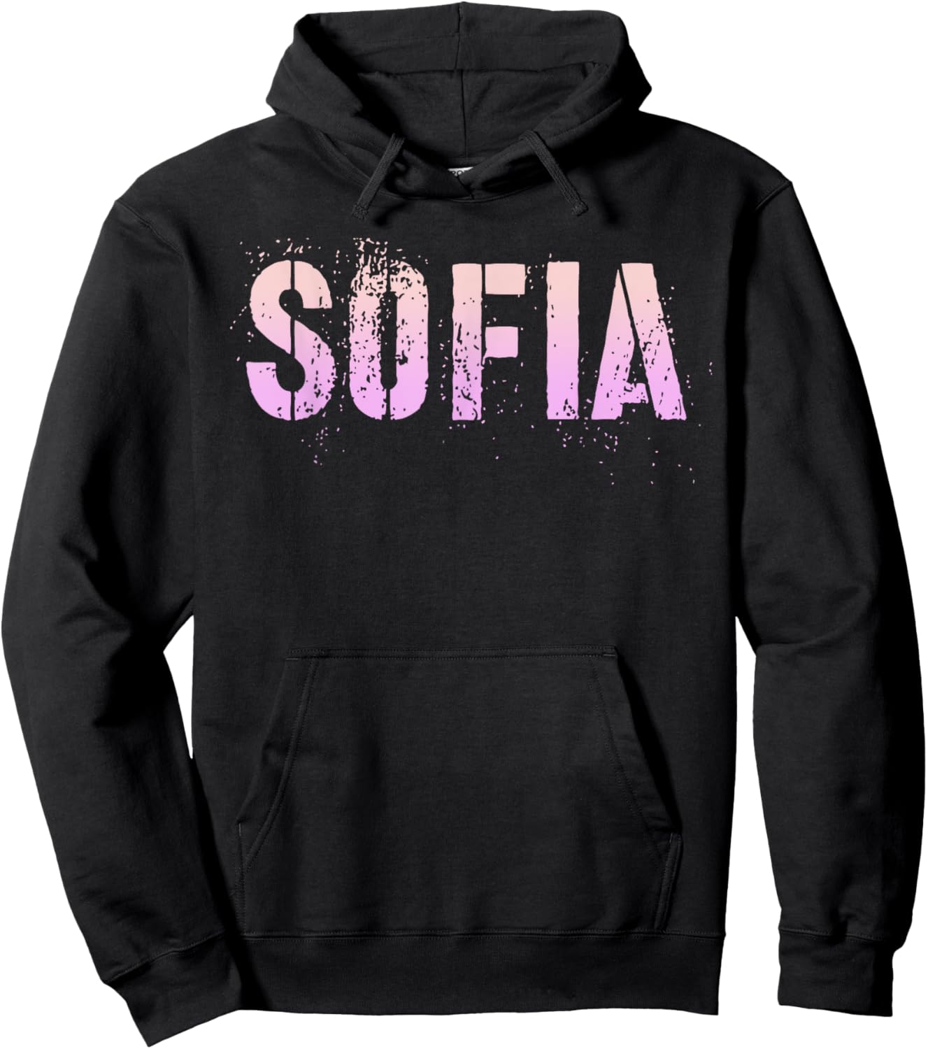 Vintage SOFIA Girls First Name Grunge Pink Custom Birthday Hoodie - Hoodie | Black