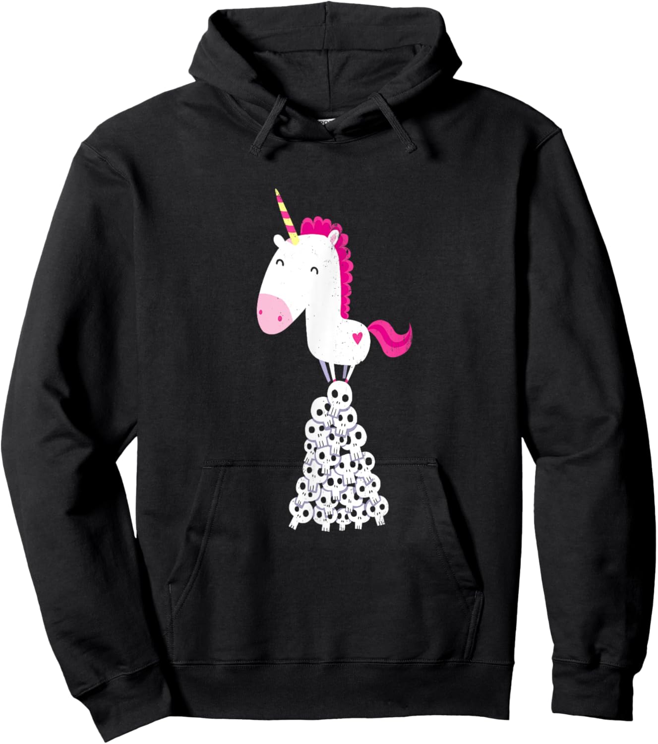 Killer Unicorn on Skulls - Official DinoMike Design Hoodie - Hoodie | Black