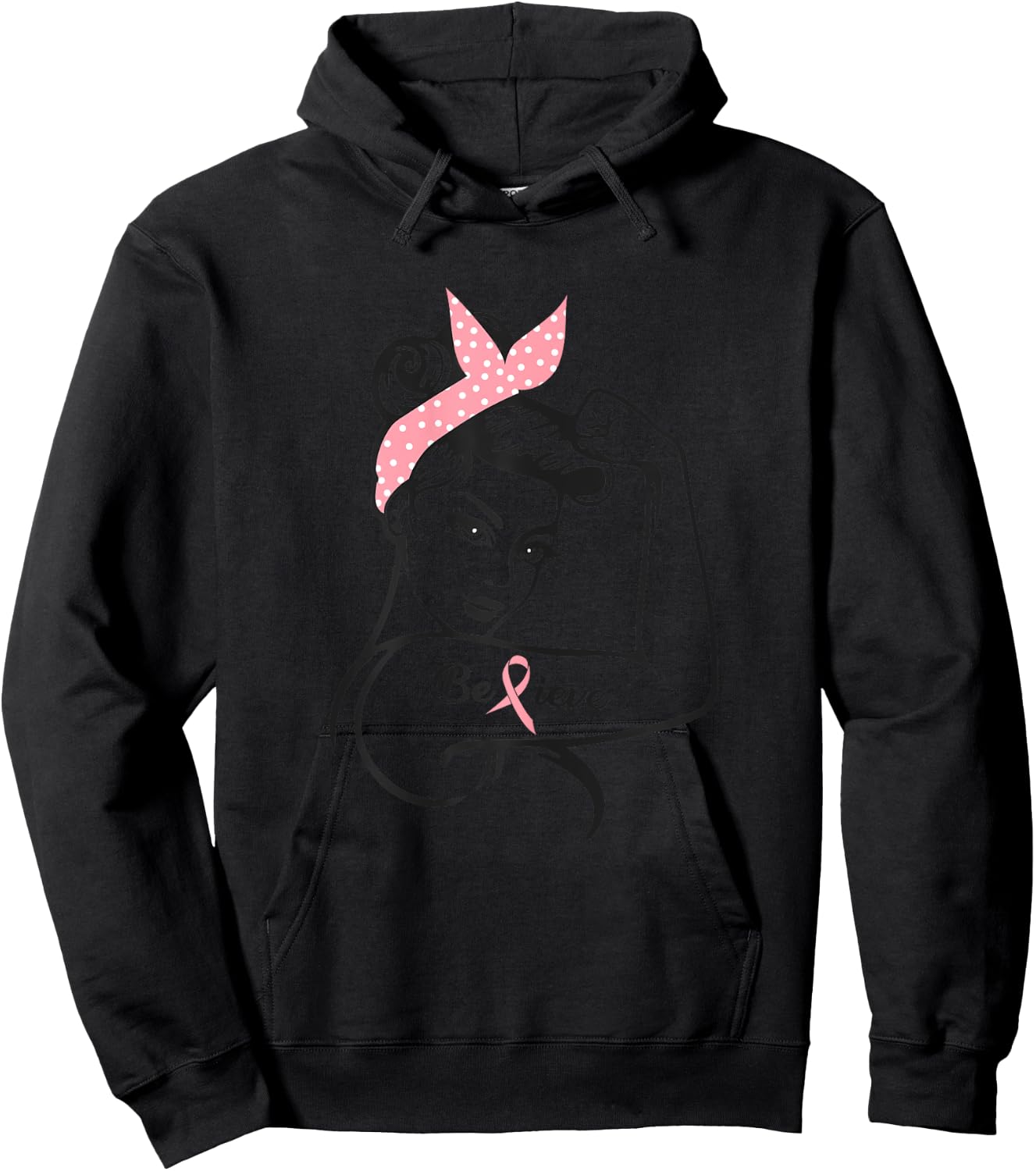 Awareness Breast Cancer Warrior Hoodie - Hoodie | Black