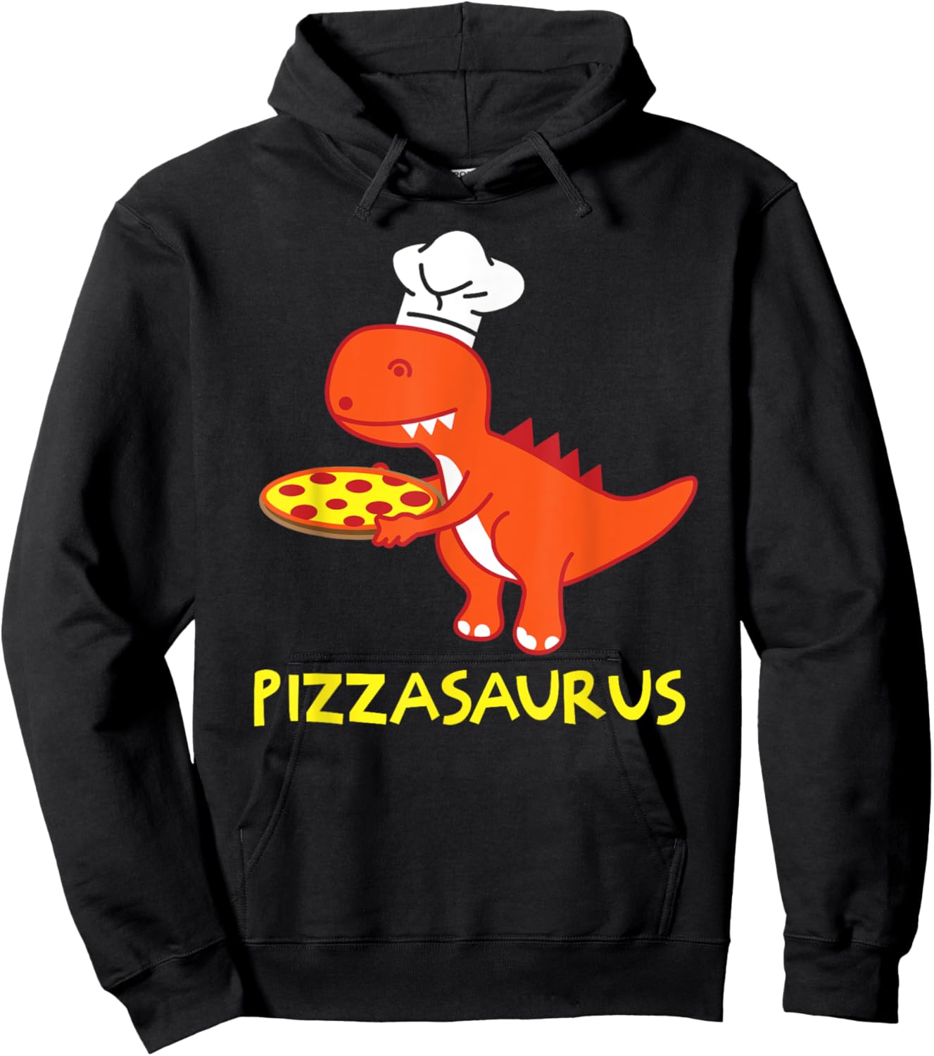 Pizzasaurus T-Rex Dinosaur Pepperoni Pizza Halloween Funny Hoodie - Hoodie | Black
