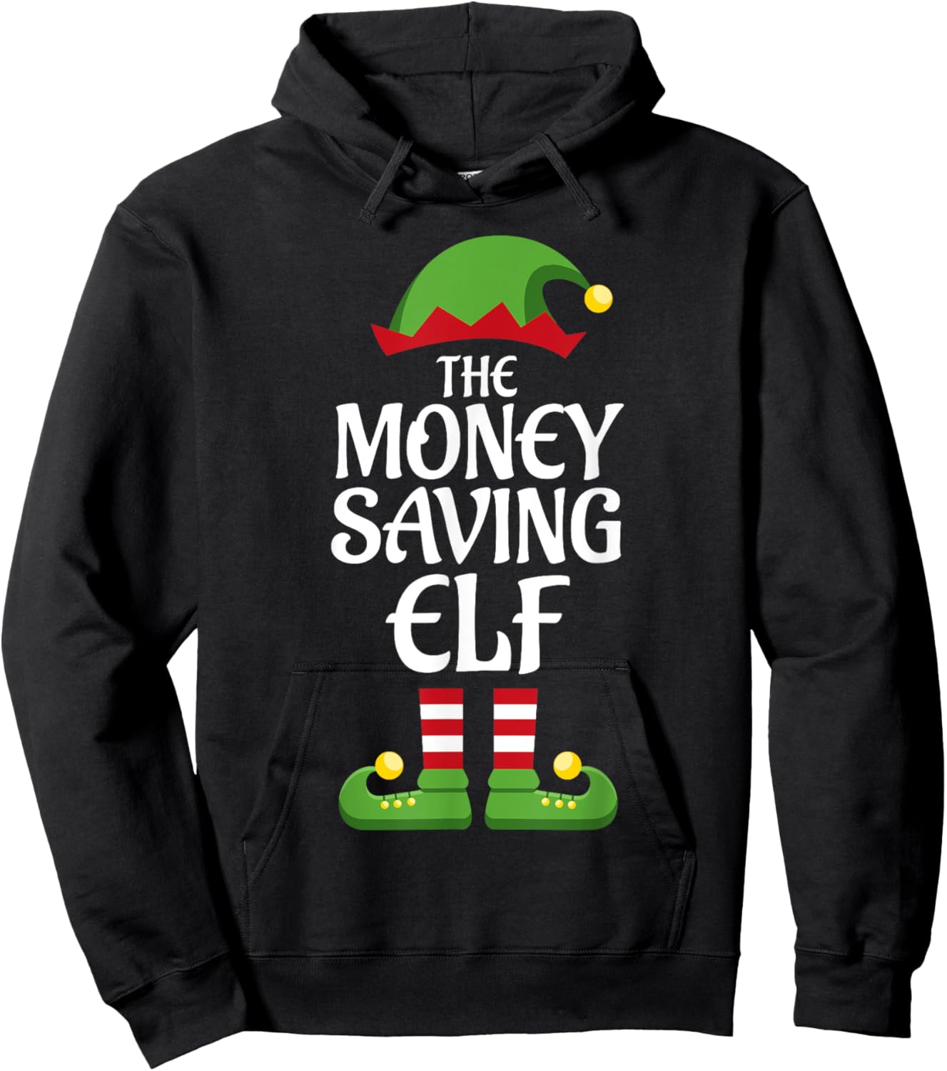 Money Saving Elf Family Matching Group Christmas Hoodie - Hoodie | Black