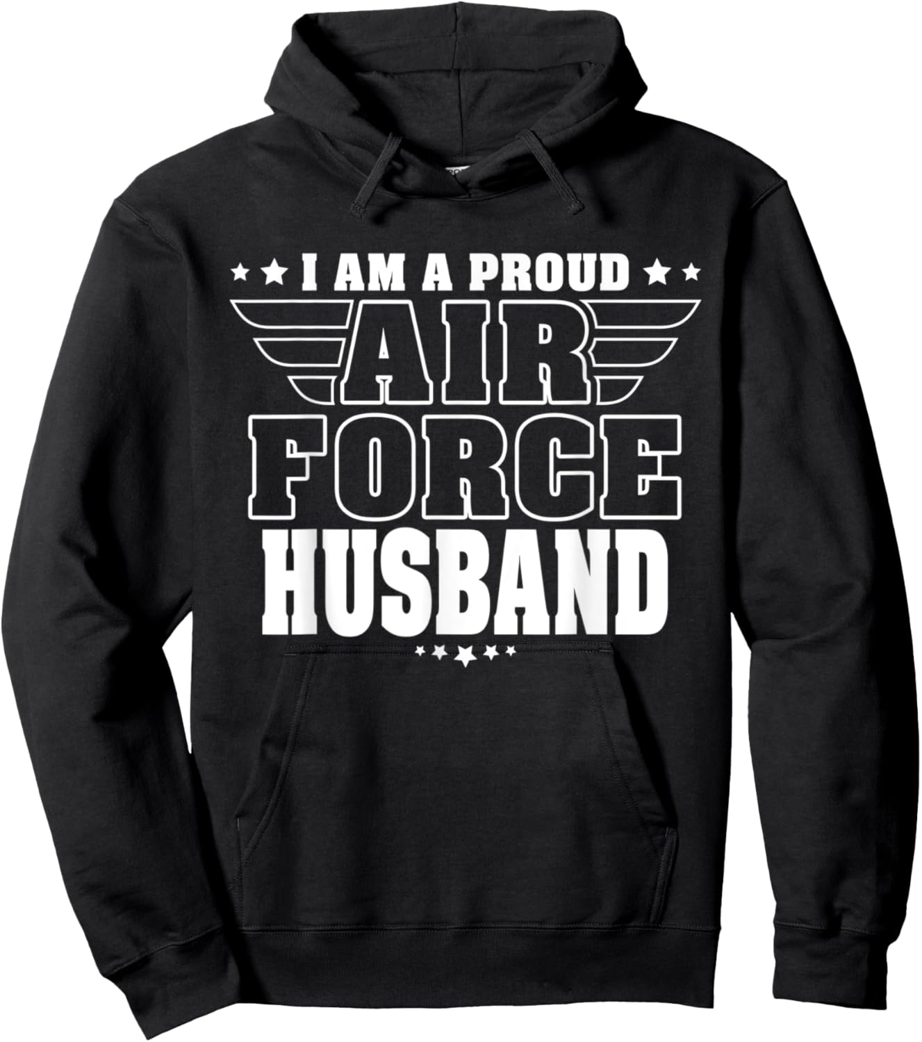 Proud Air Force Husband Patriotic Pride Military Spouse Hoodie - Hoodie | Black