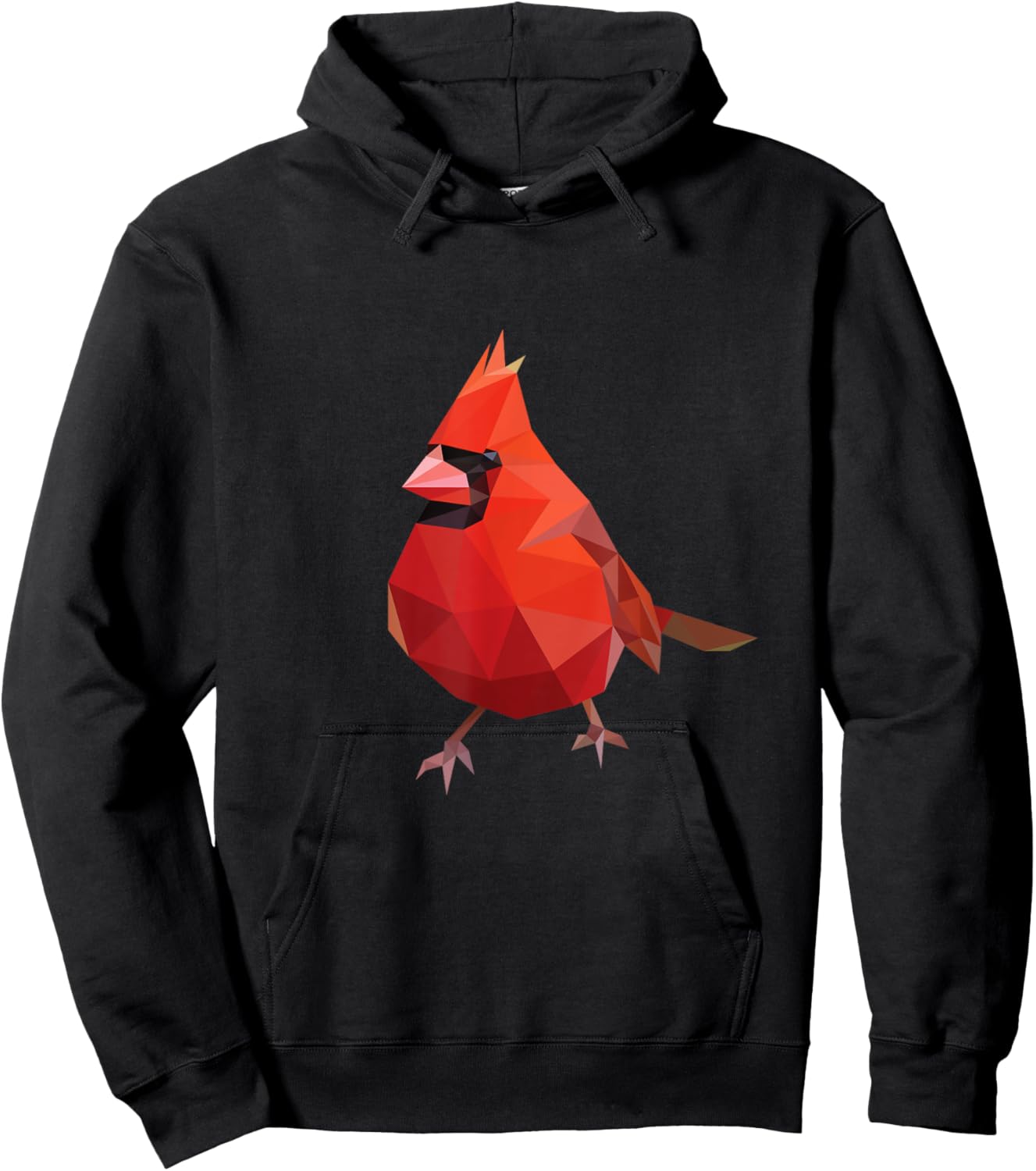 Northern Cardinal Bird Shirt Geometric Bird Lover Birder Hoodie - Hoodie | Black