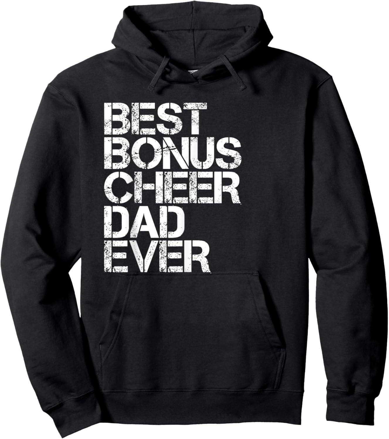 Best Bonus Cheer Dad Ever Cheerleading Stepdad Vintage Retro Hoodie - Hoodie | Black