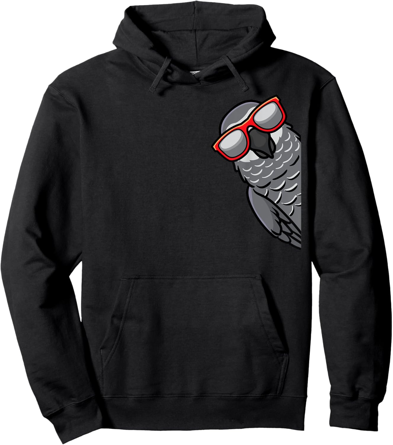 Congo African Grey Parrot Hoodie - Hoodie | Black
