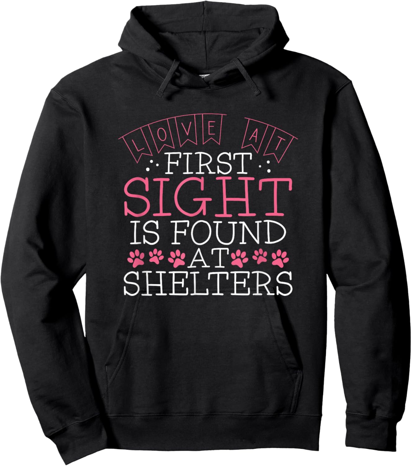 Adopt Rescue Dog Cat Animal Shelter Adoption Valentine's Day Hoodie - Hoodie | Black